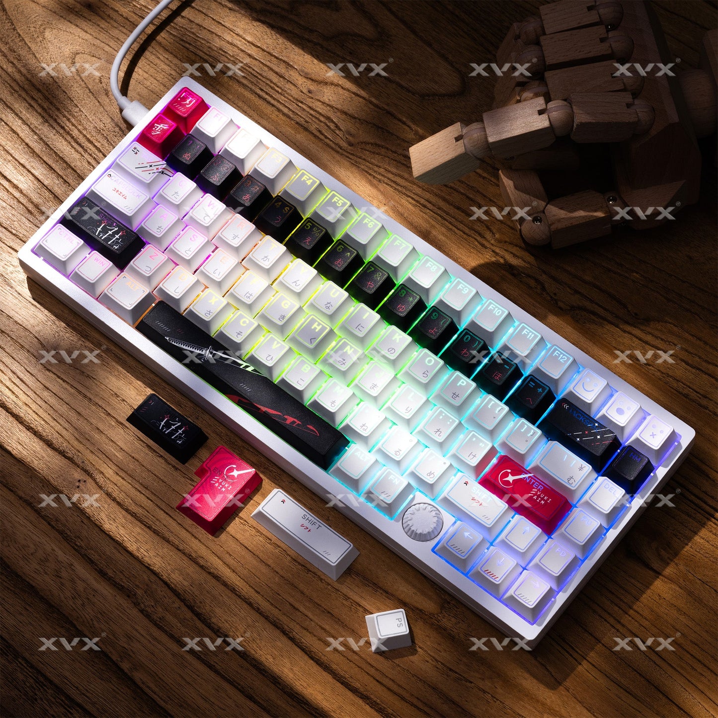 XVX PRISM Shine-Through Double-Shot Cherry Profile PBT Keycap Set 142-key