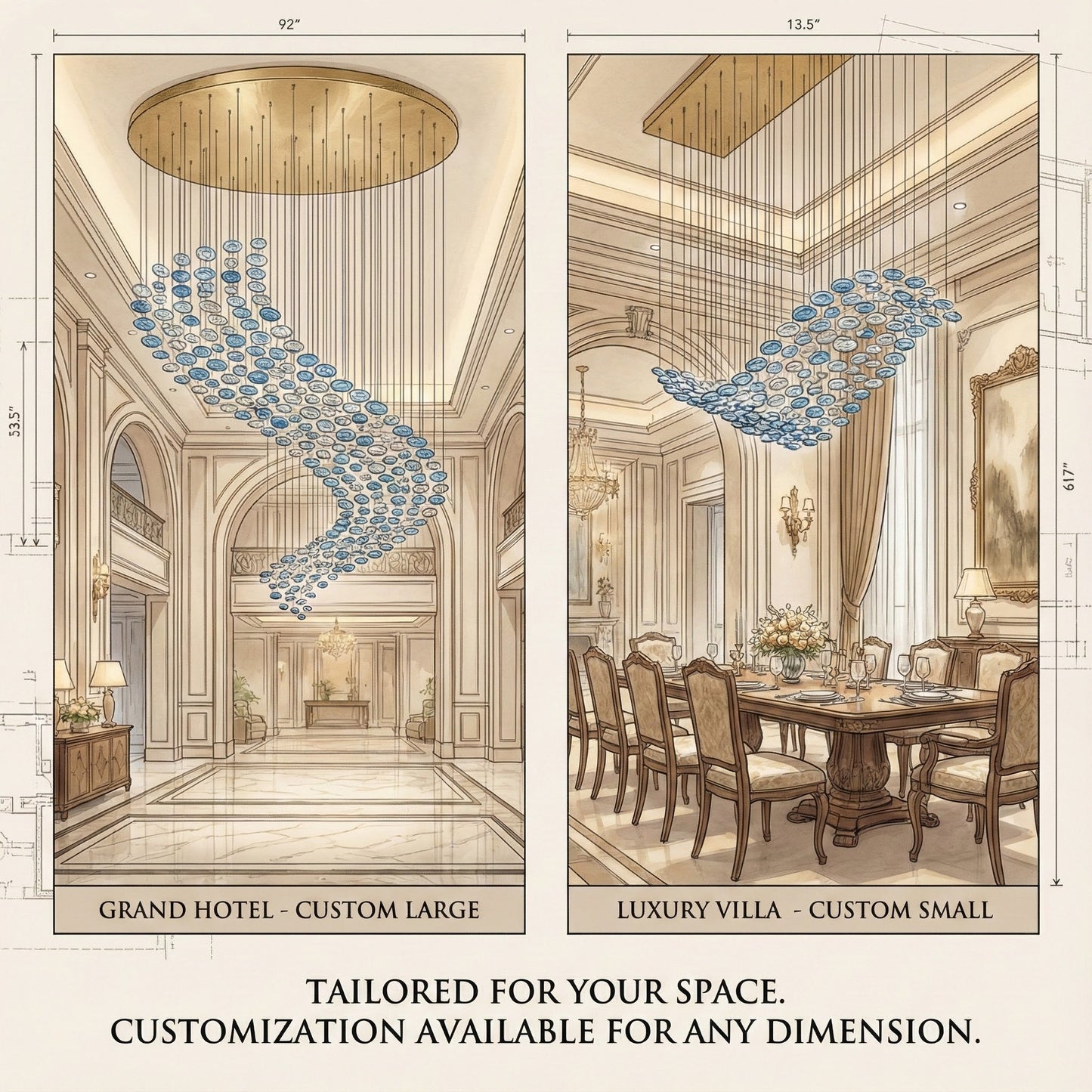 DIY Flying Wave Chandelier