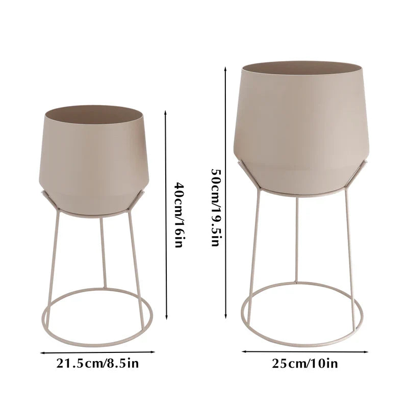 Set of 2-16"&20"H Flower Pot Stand(Gray)