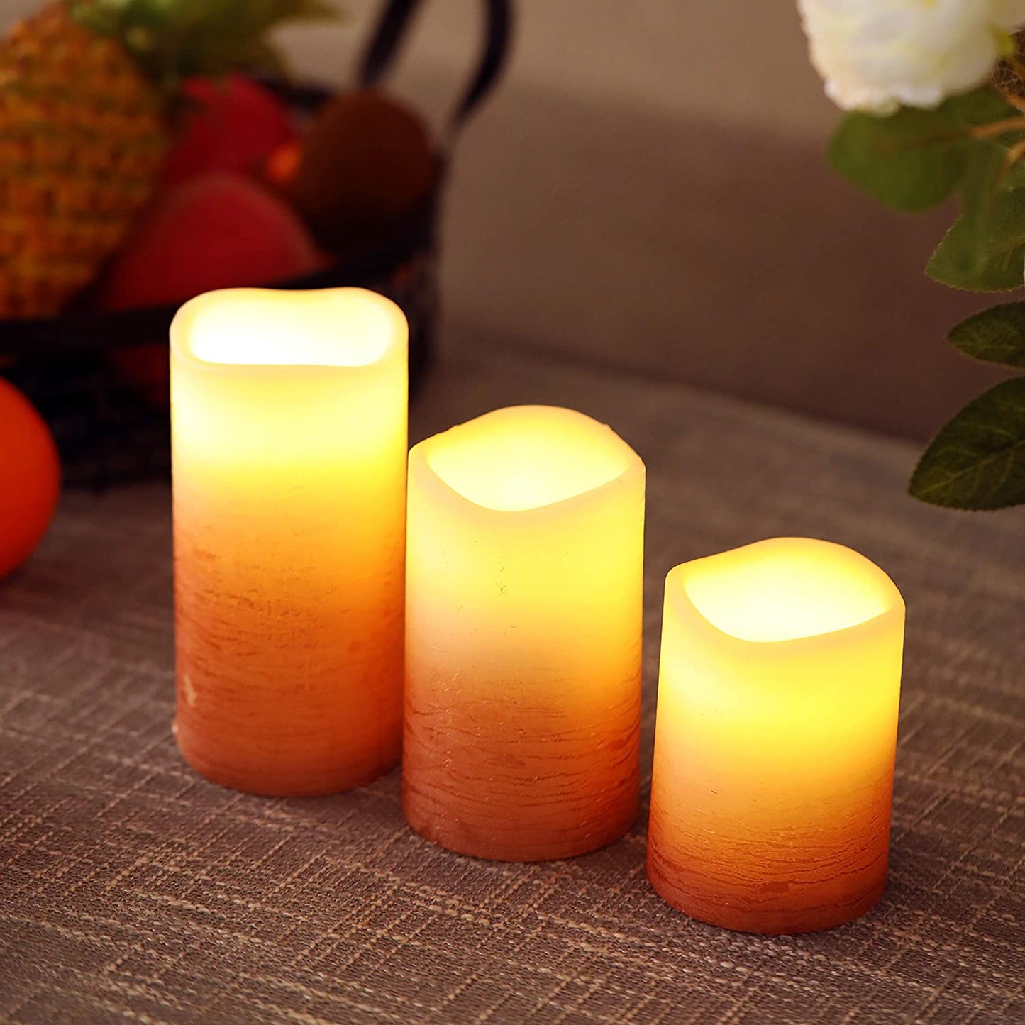 Real Wax Battery Powered Candle（Set of 3）