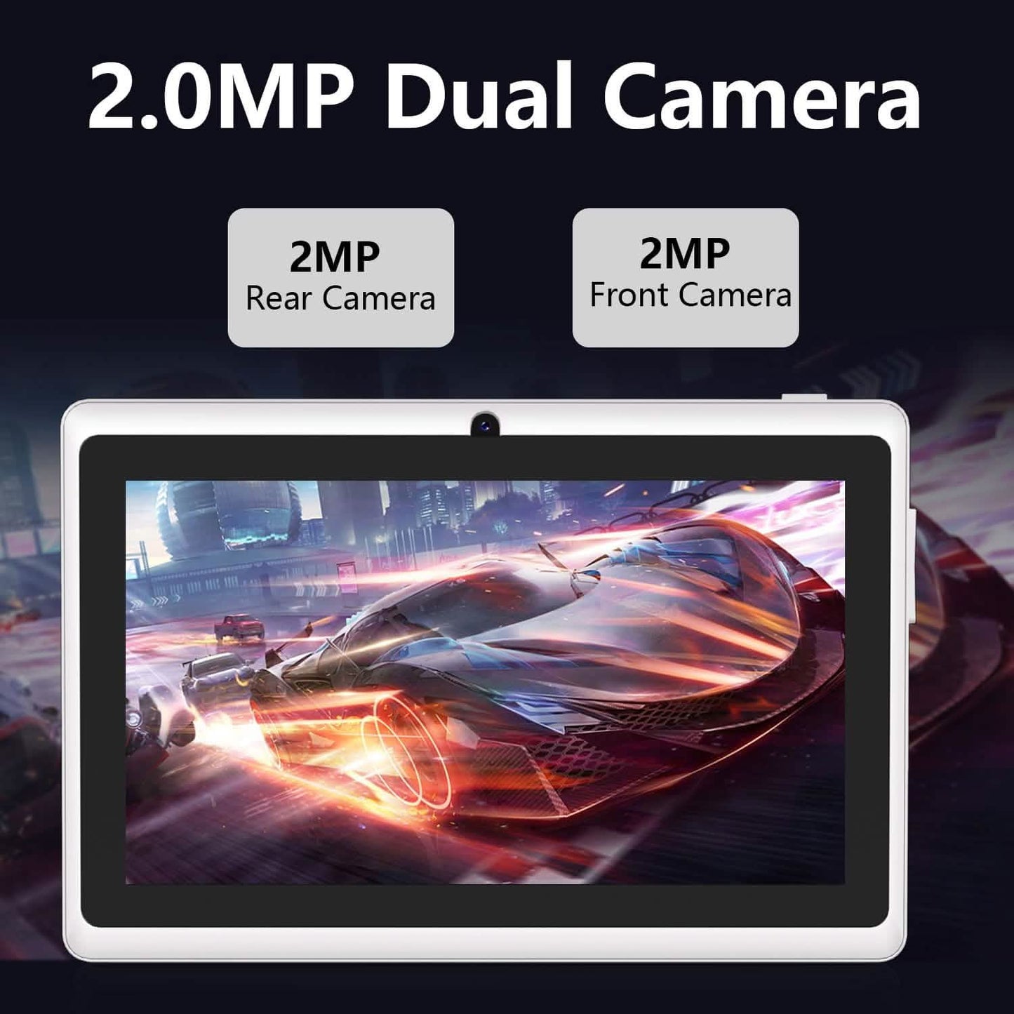 Android Tablet – 7" LCD, 2GB RAM + 4GB Extension, 32GB Storage, Dual Cameras, Wi-Fi, GPS, USB Charging