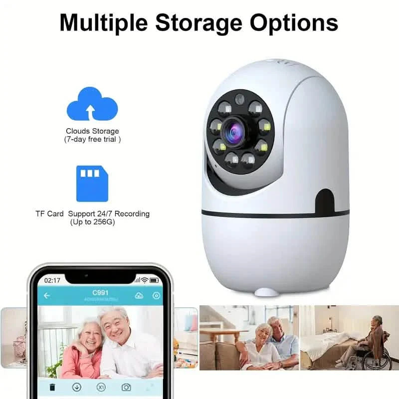 2-Pack: Wireless Security Cameras – 355° Rotation, Night Vision, Motion Detection, Two-Way Audio