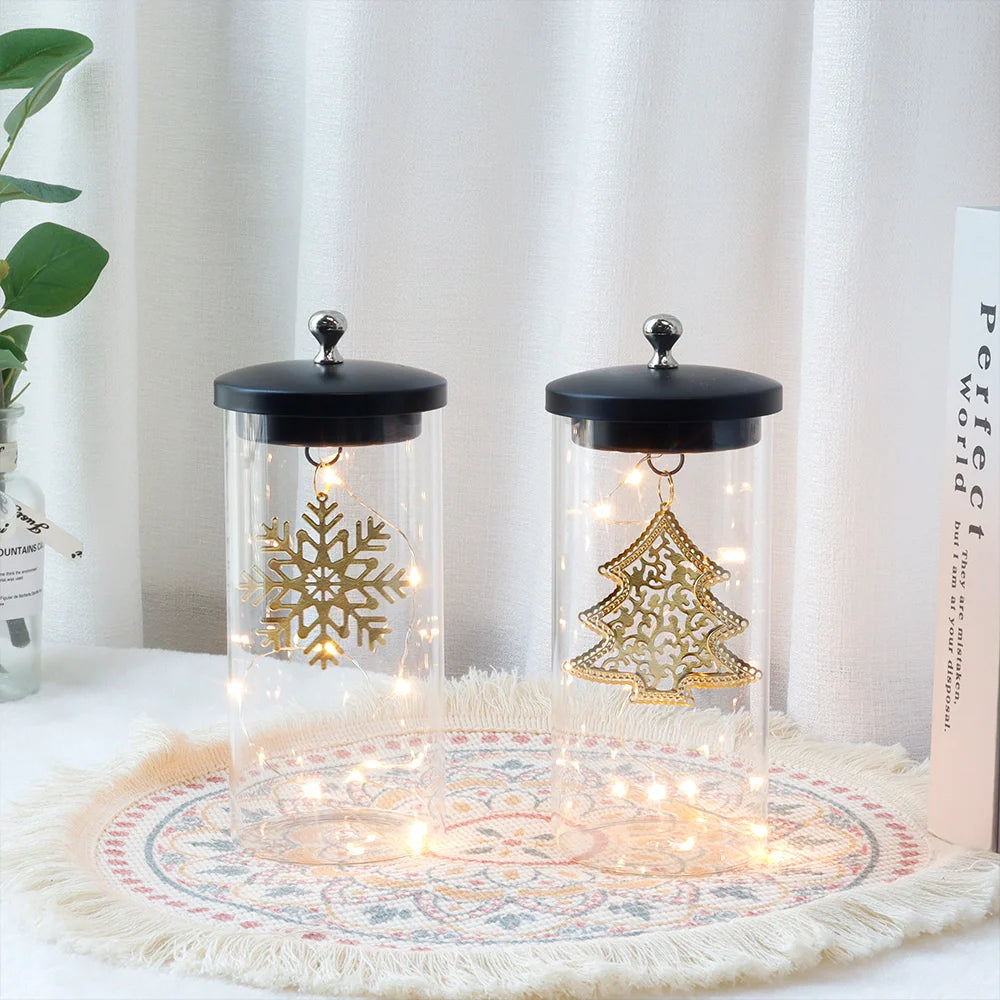 Set of 2-7"H Battery Powered Lights(Gold Leaf Pendant )