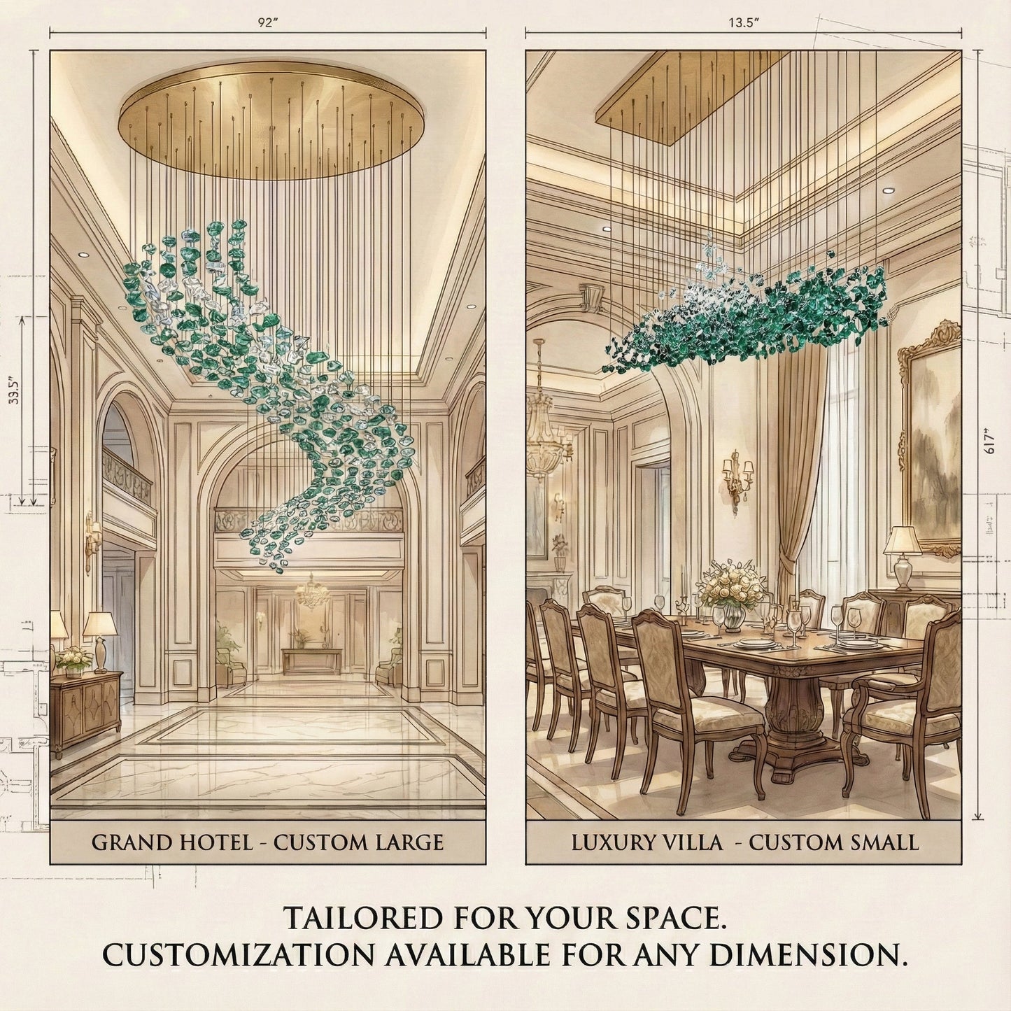 DIY Crystal Stone Chandeliers