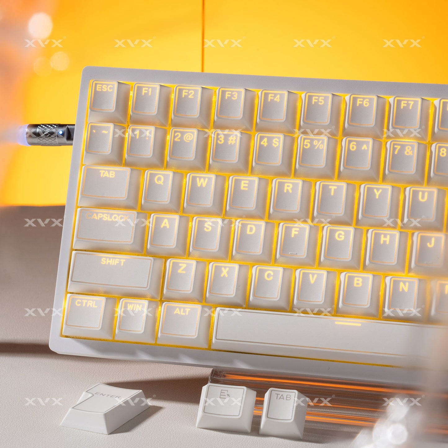XVX PRISM Shine-Through Double-Shot Cherry Profile PBT Keycap Set 142-key