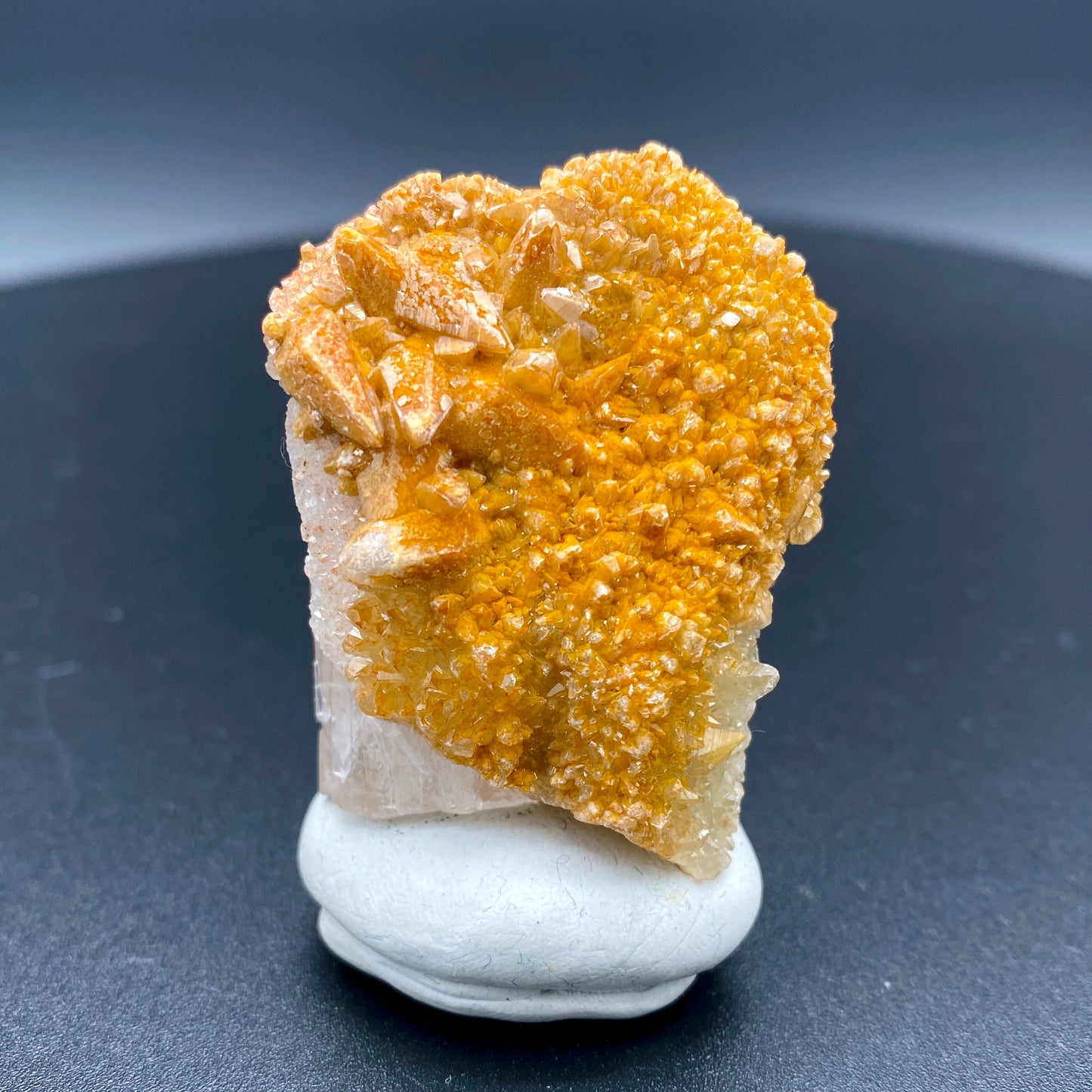 39.46 g. Danburite with Quartz Druzy and Golden Calcite