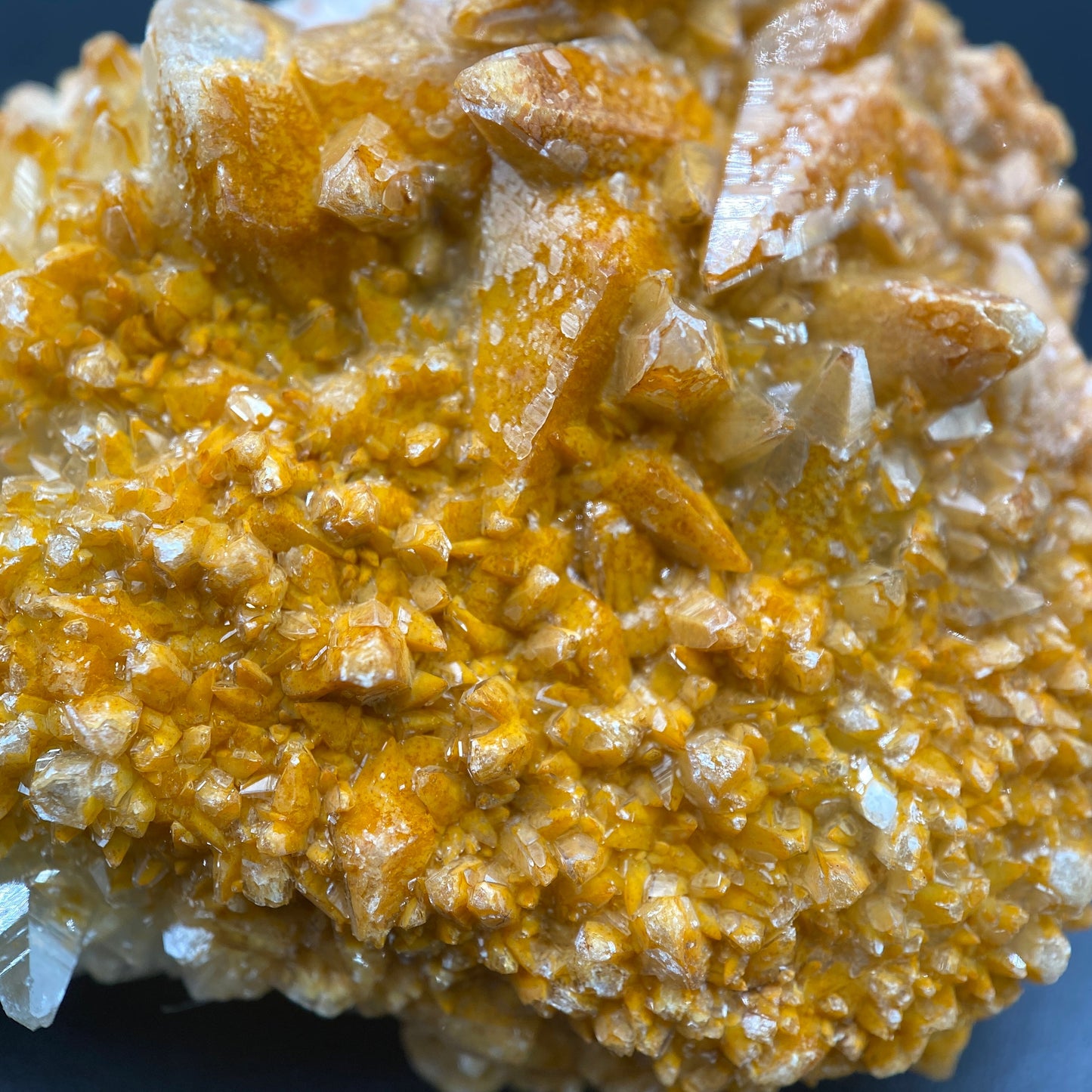 39.46 g. Danburite with Quartz Druzy and Golden Calcite