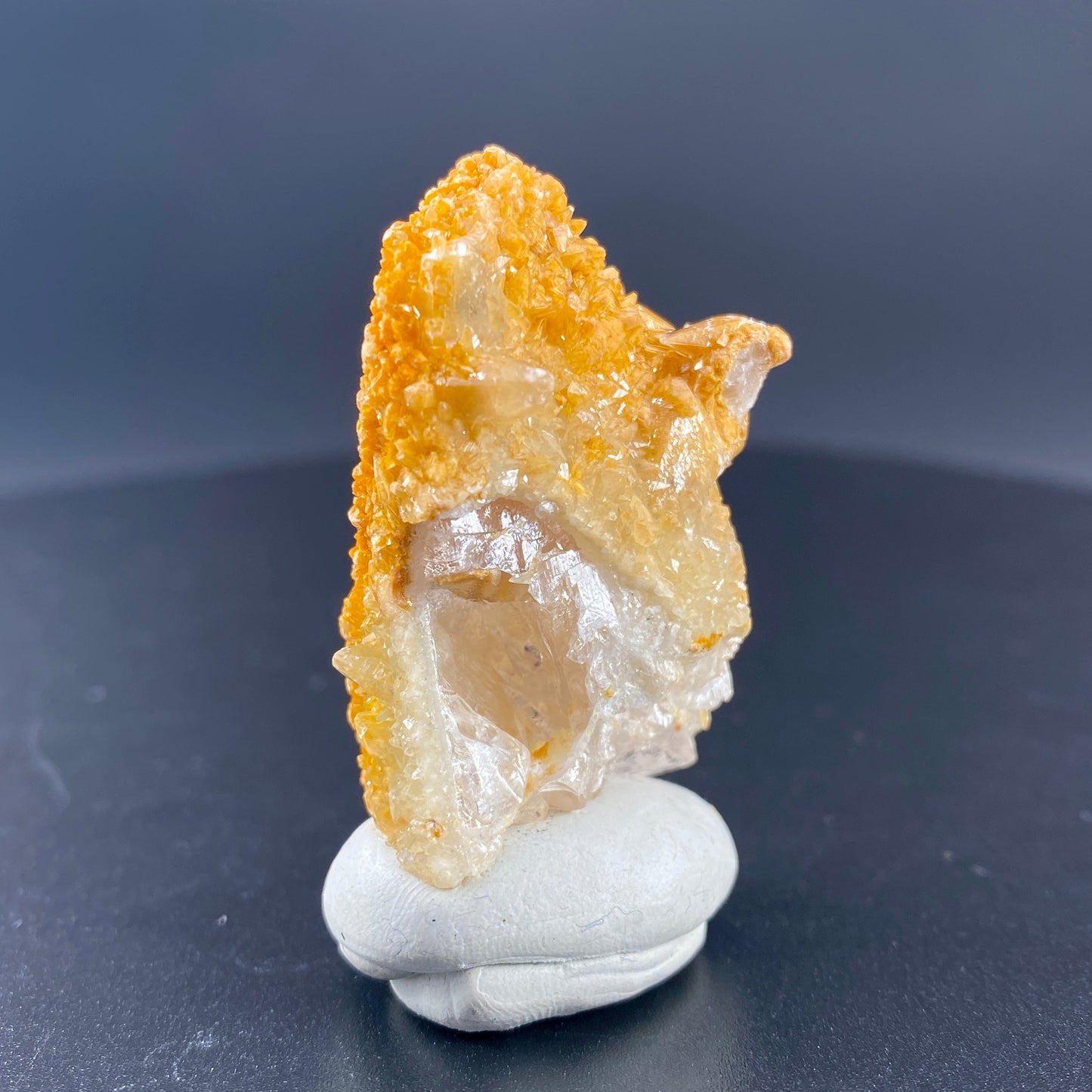 39.46 g. Danburite with Quartz Druzy and Golden Calcite