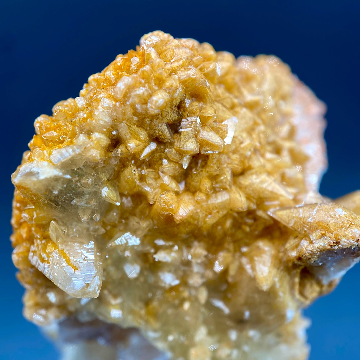 39.46 g. Danburite with Quartz Druzy and Golden Calcite