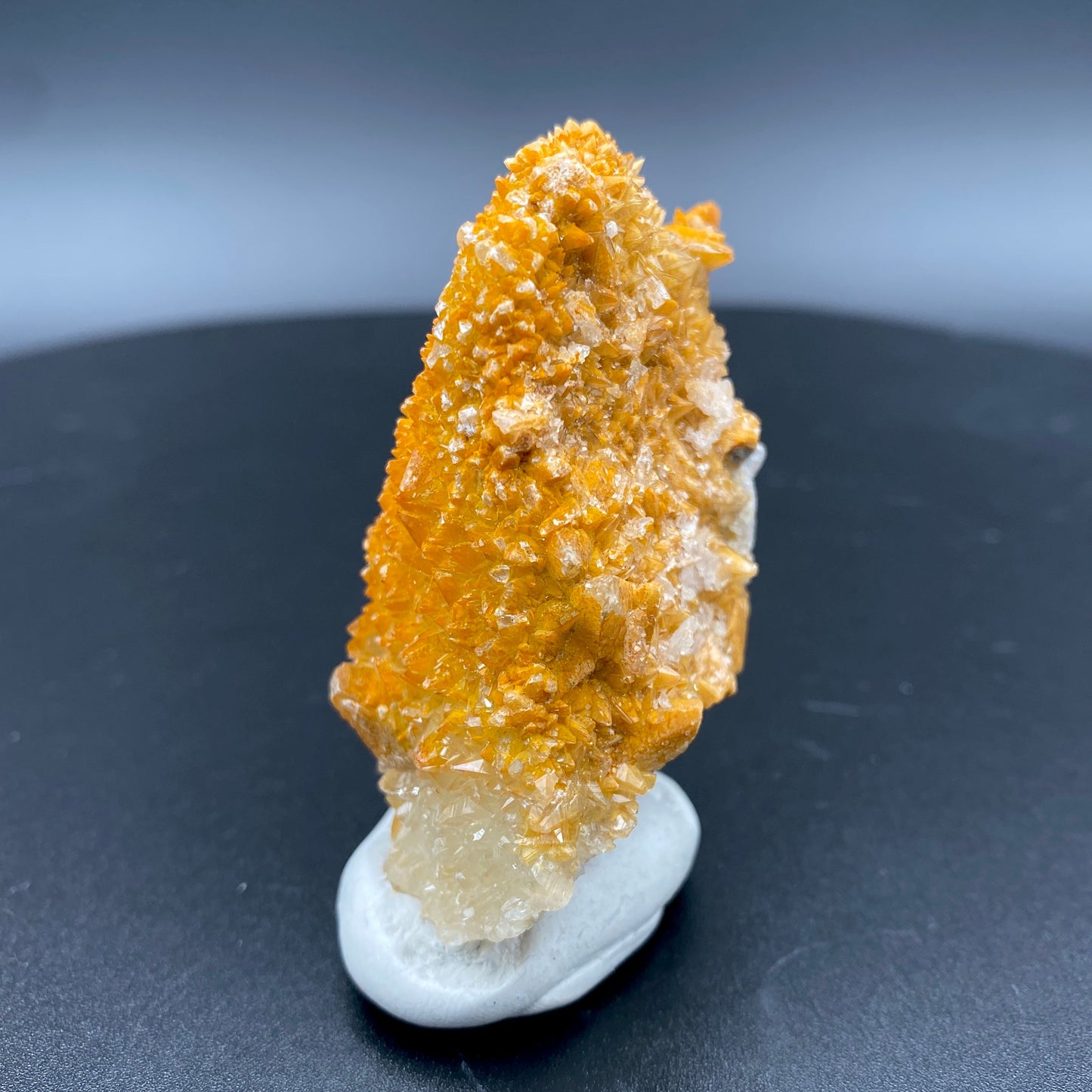 80.80 g. Danburite with Quartz Druzy and Golden Calcite