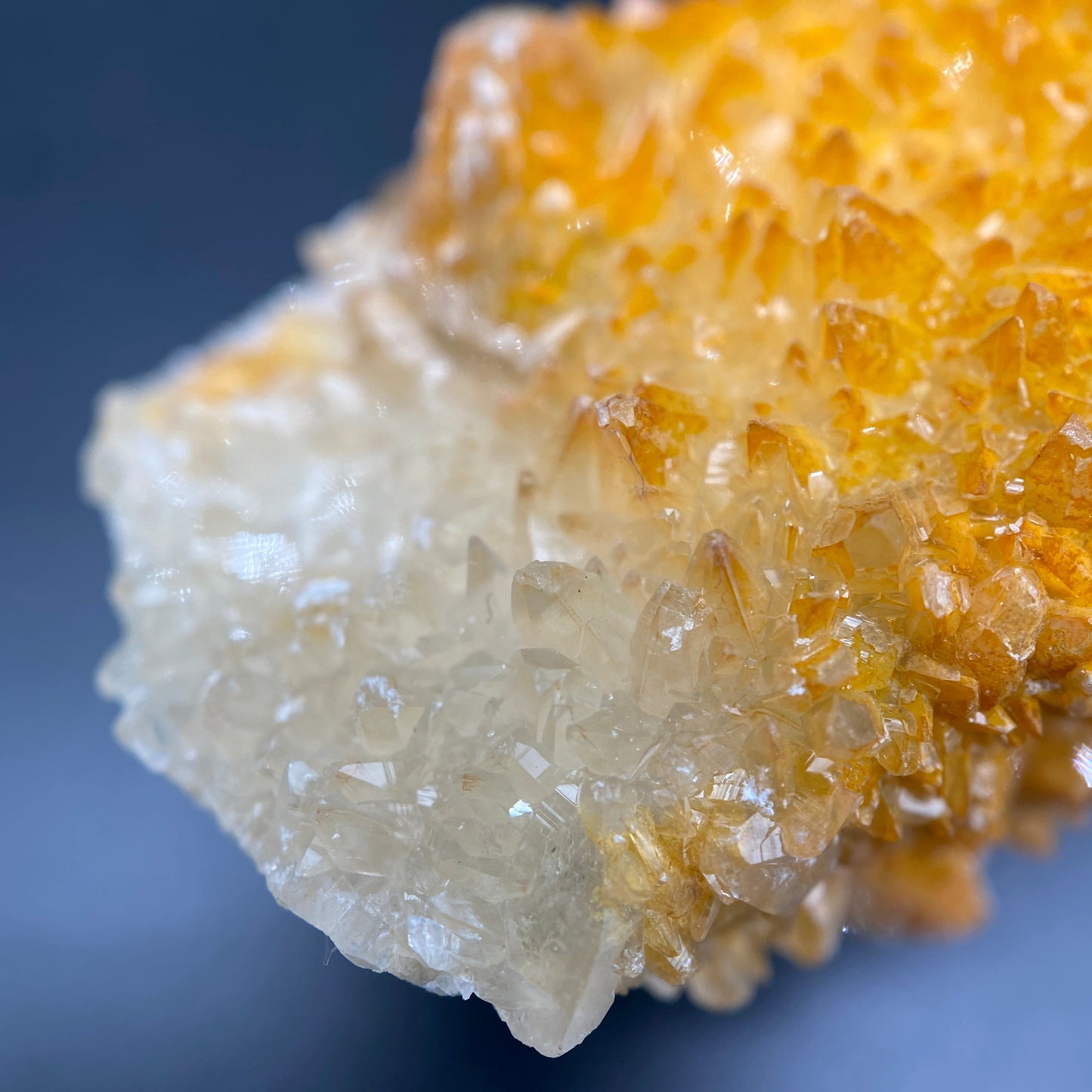 80.80 g. Danburite with Quartz Druzy and Golden Calcite