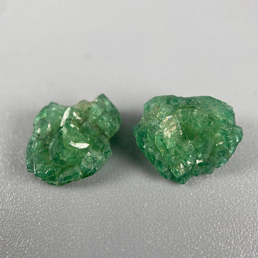 0.55 g. Rare Green Dravite Crystal Pair