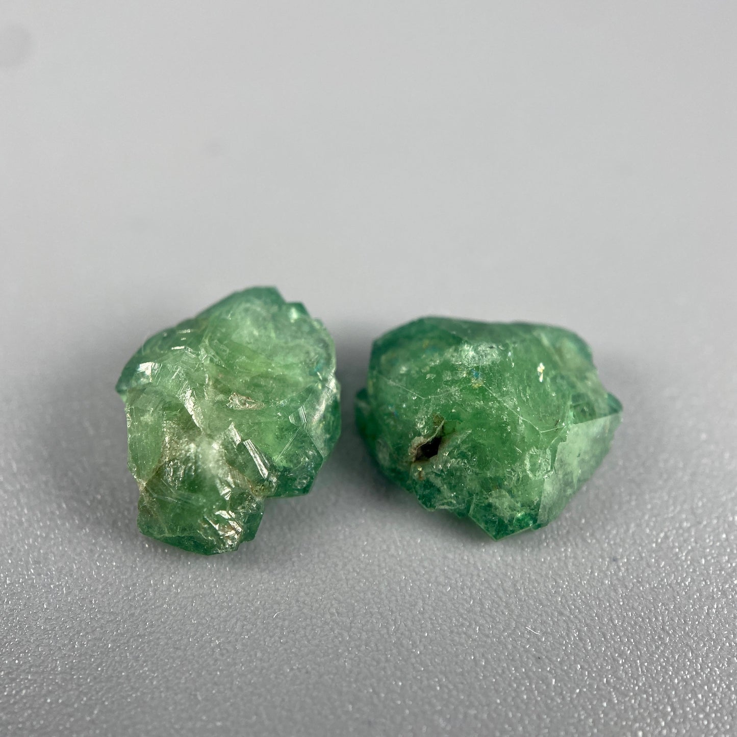 0.55 g. Rare Green Dravite Crystal Pair