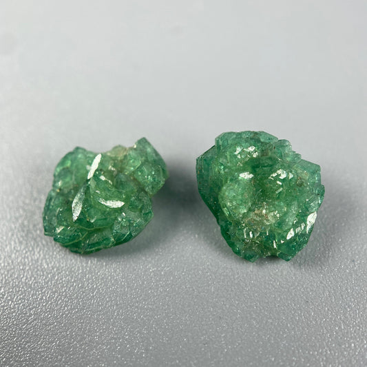 0.55 g. Rare Green Dravite Crystal Pair