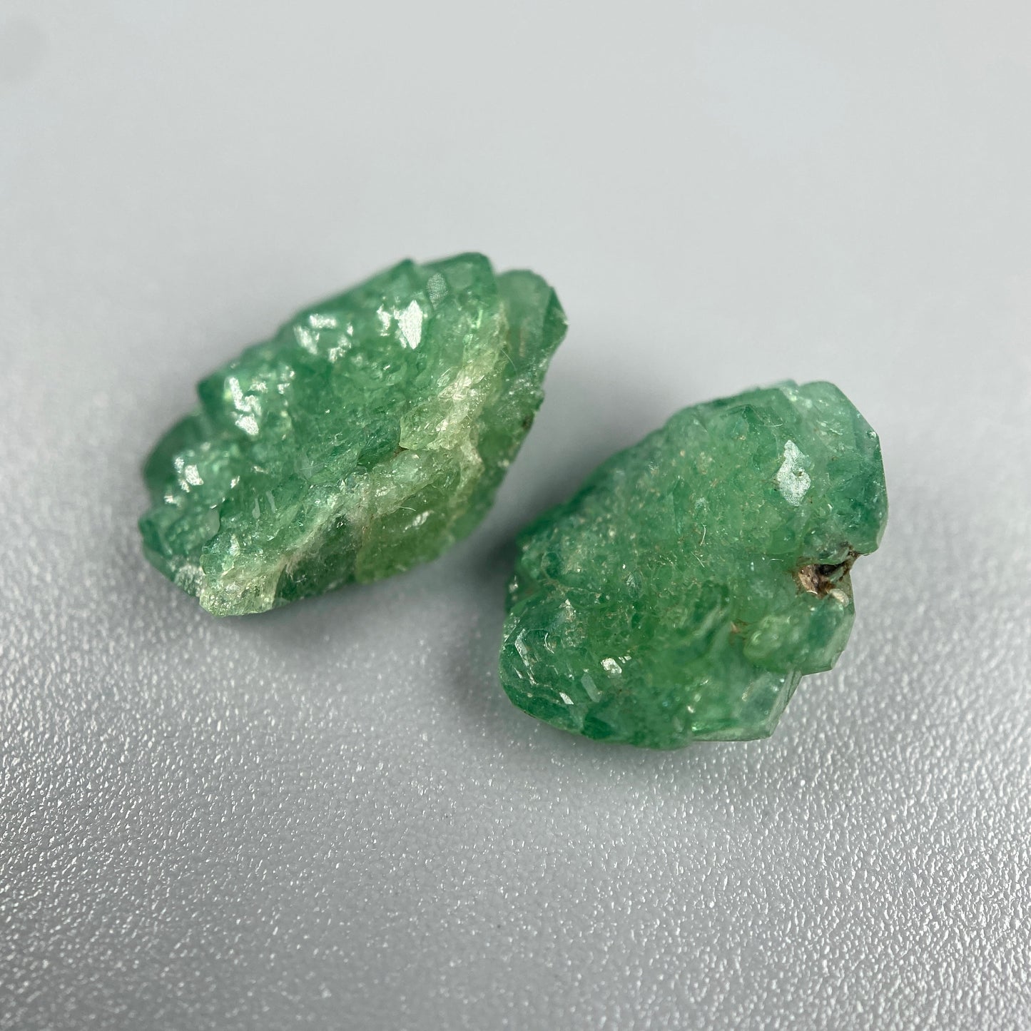 0.79 g. Rare Green Dravite Crystal Pair