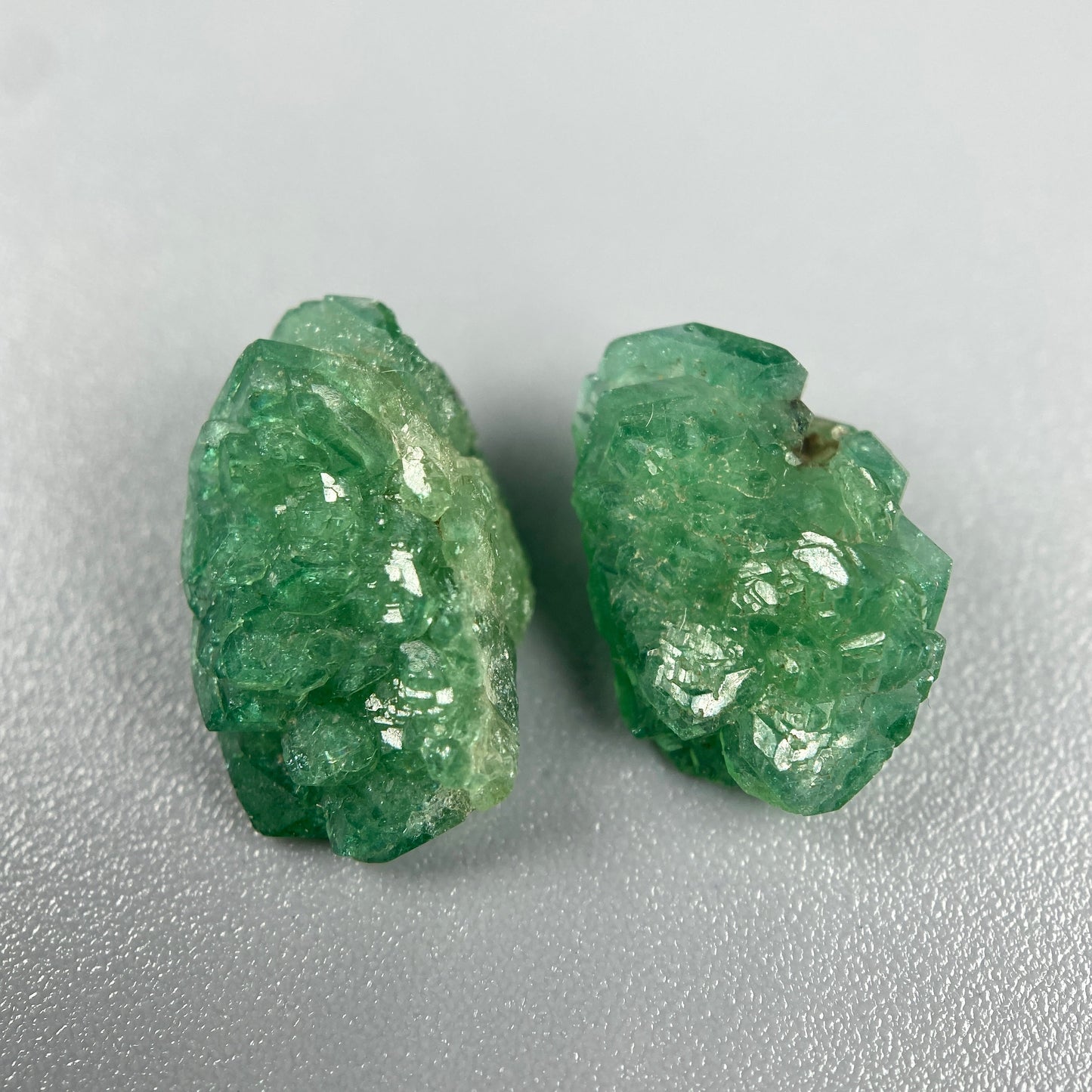 0.79 g. Rare Green Dravite Crystal Pair