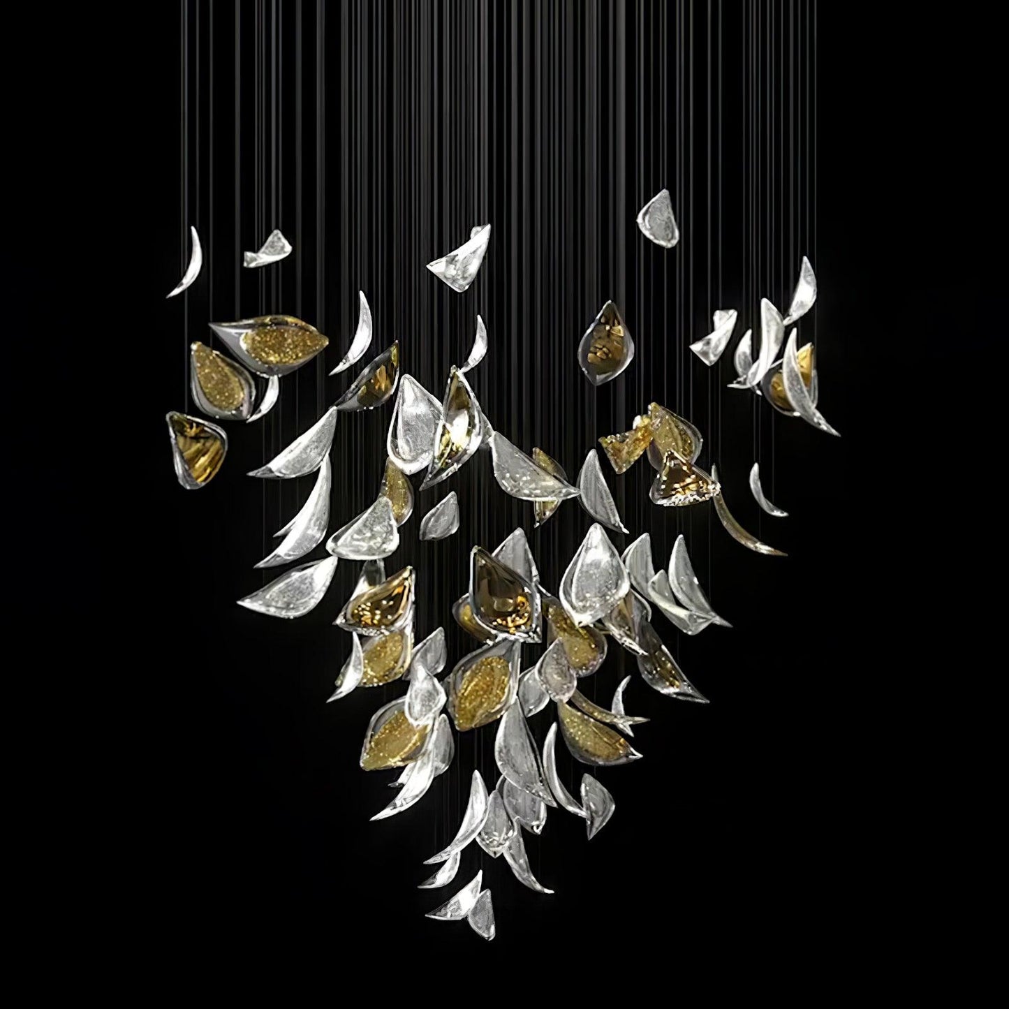 DIY Floating Leaves Chandelier