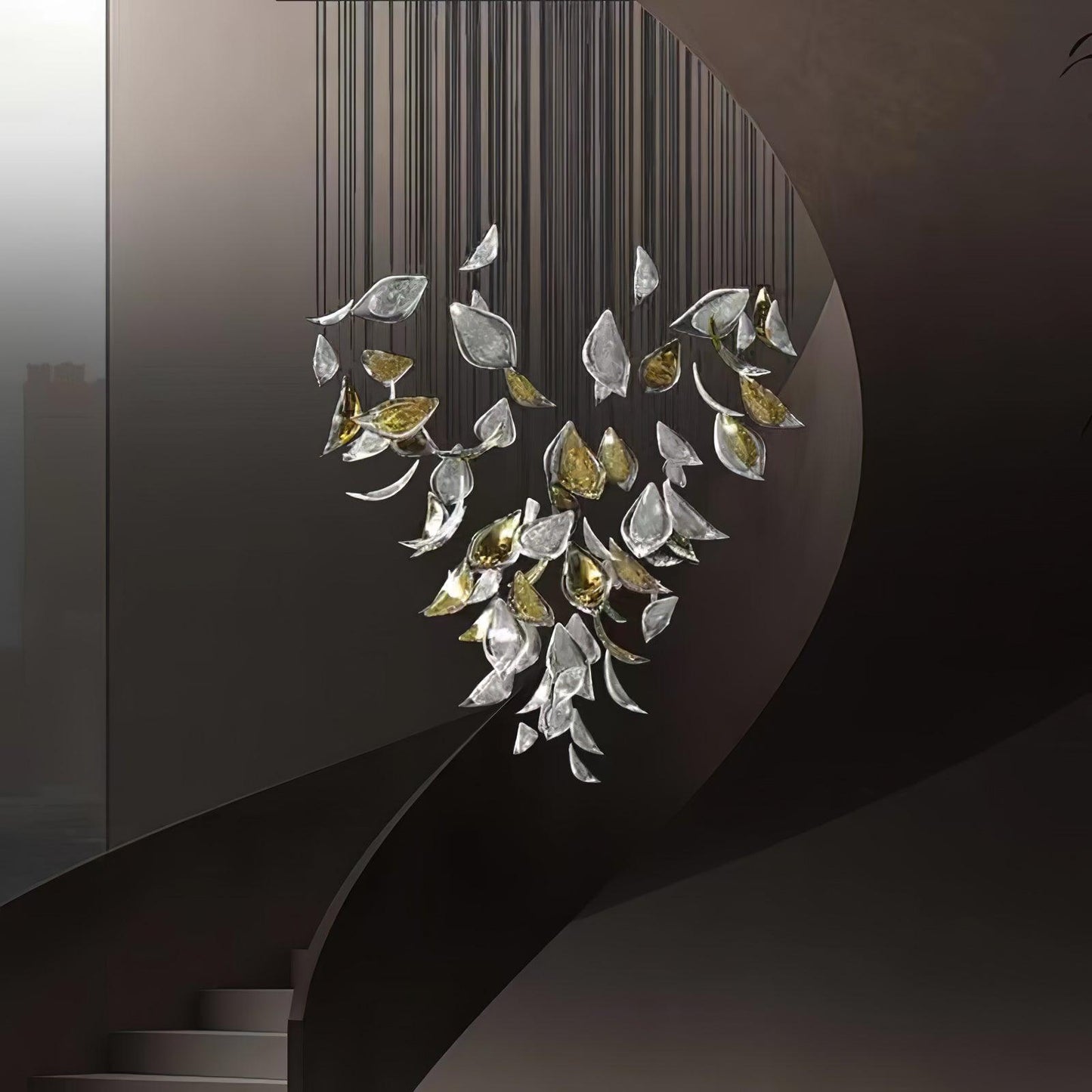 DIY Floating Leaves Chandelier