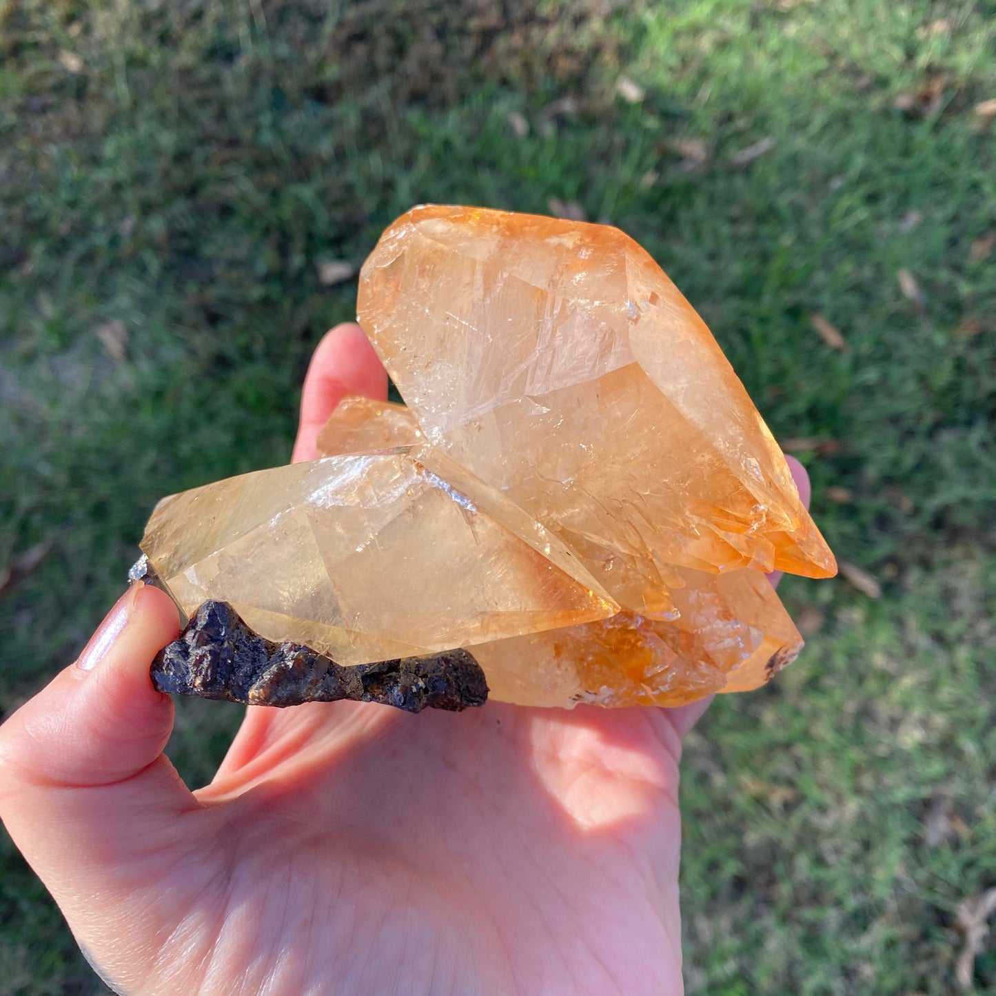Double Terminated Stellar Beam Golden Calcite Twin on Sphalerite from Elmwood Mine – Collector's Grade