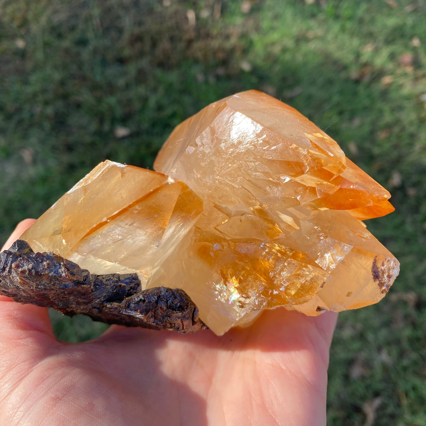 Double Terminated Stellar Beam Golden Calcite Twin on Sphalerite from Elmwood Mine – Collector's Grade