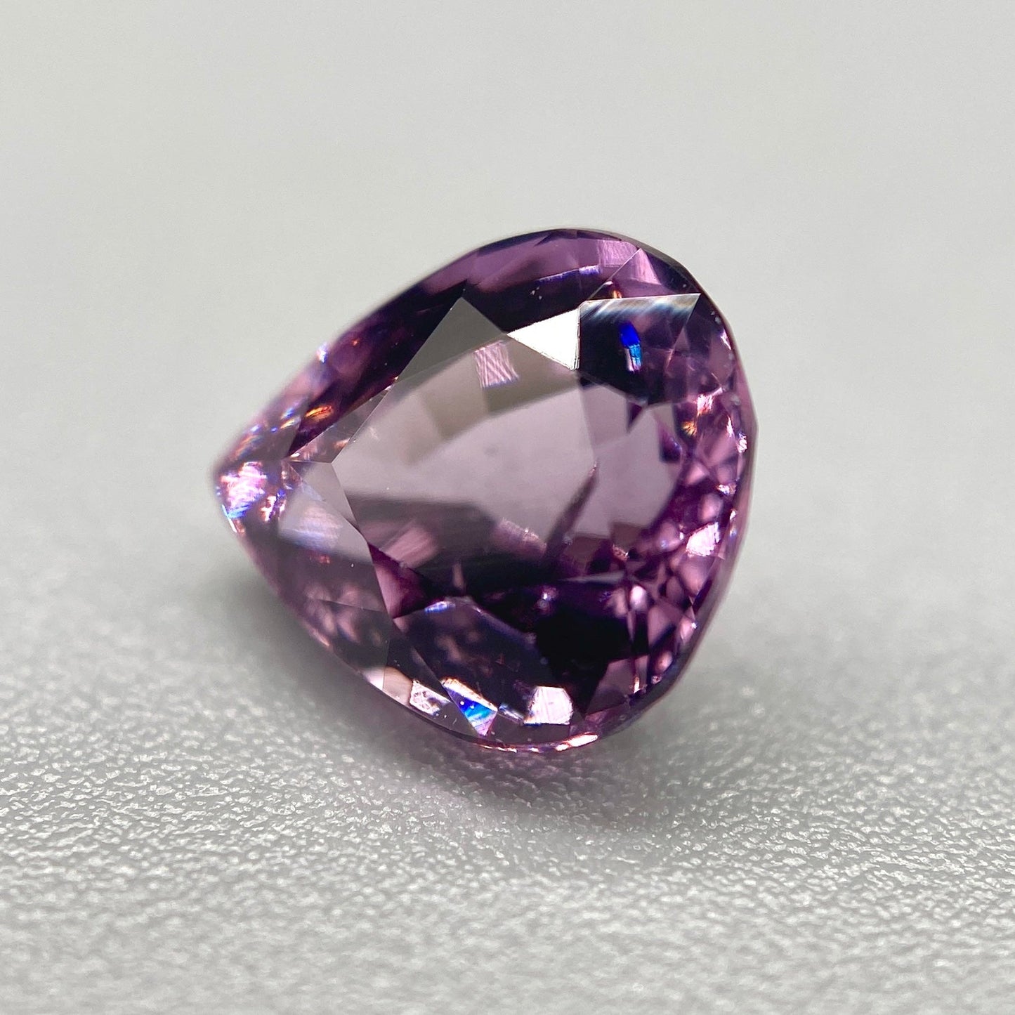Certified Burmese Spinel Gemstone | 1.79ct Pear | Vivid Pinkish-Purple