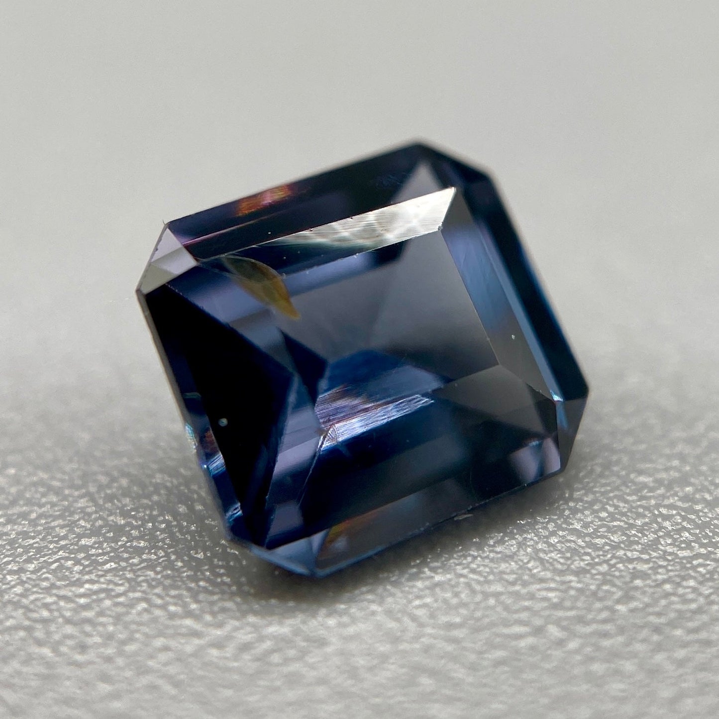 Burmese Spinel Gemstone | 0.90 ct Square Emerald | Inky Blue Violet