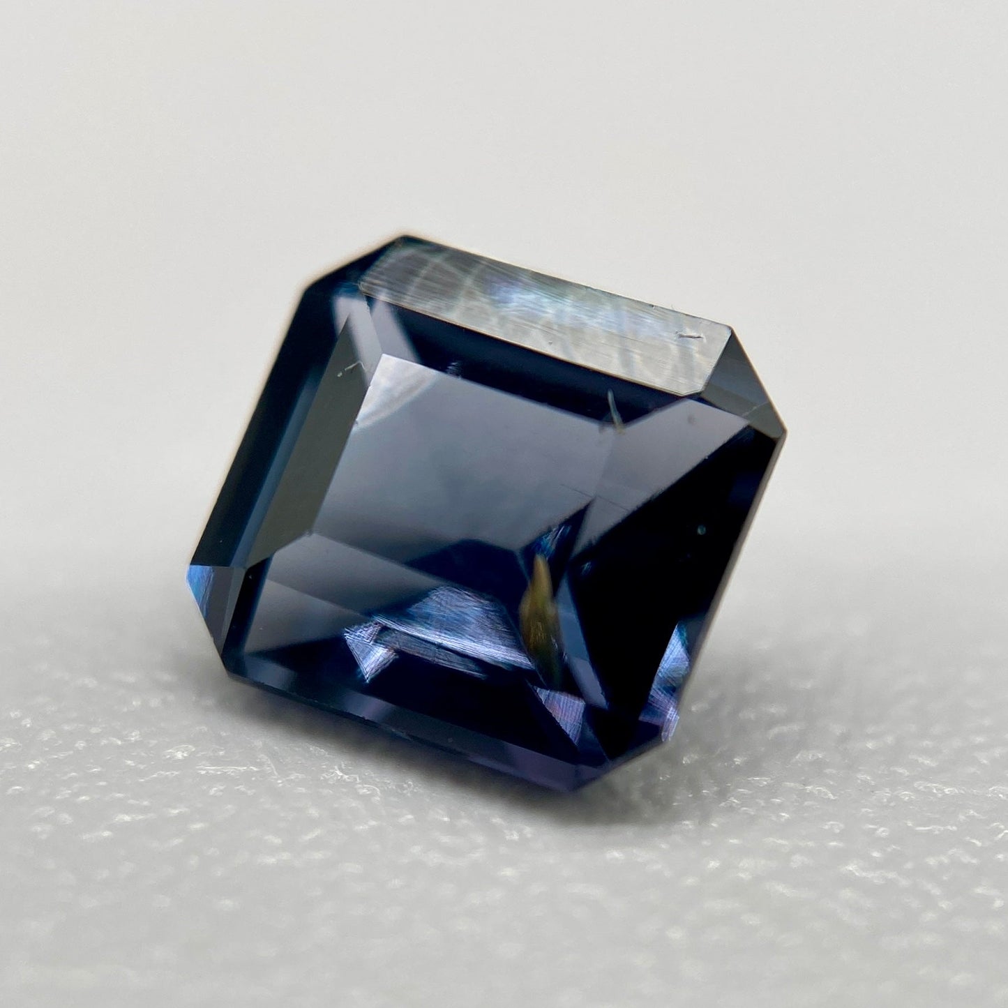 Burmese Spinel Gemstone | 0.90 ct Square Emerald | Inky Blue Violet