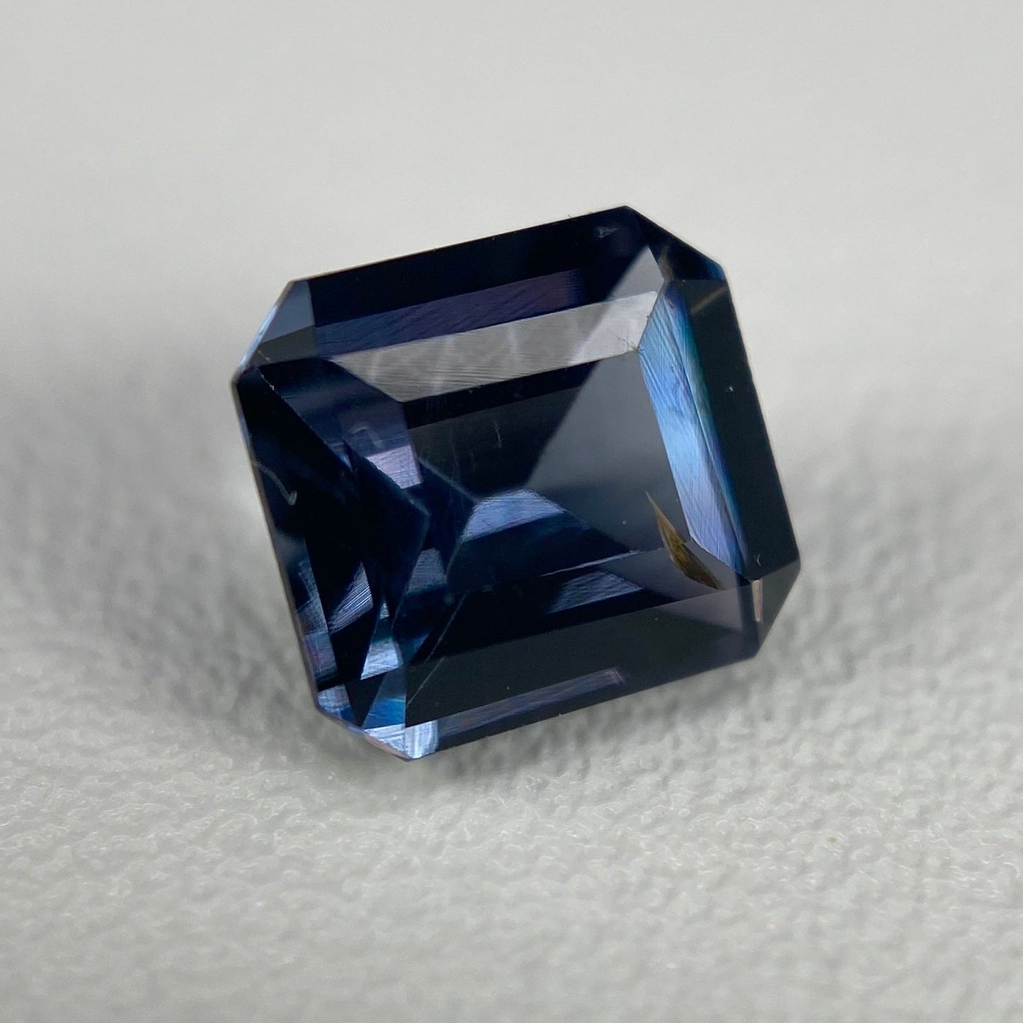 Burmese Spinel Gemstone | 0.90 ct Square Emerald | Inky Blue Violet