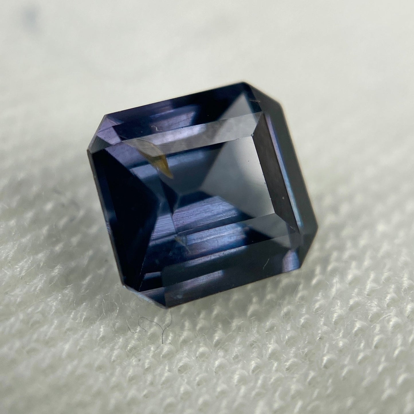 Burmese Spinel Gemstone | 0.90 ct Square Emerald | Inky Blue Violet