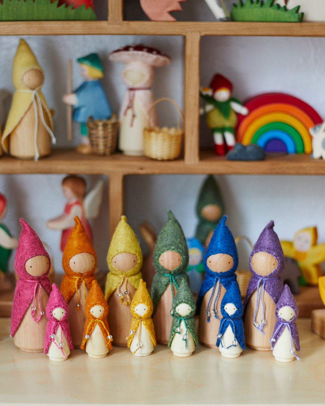 Mini Purple Wooden Gnome