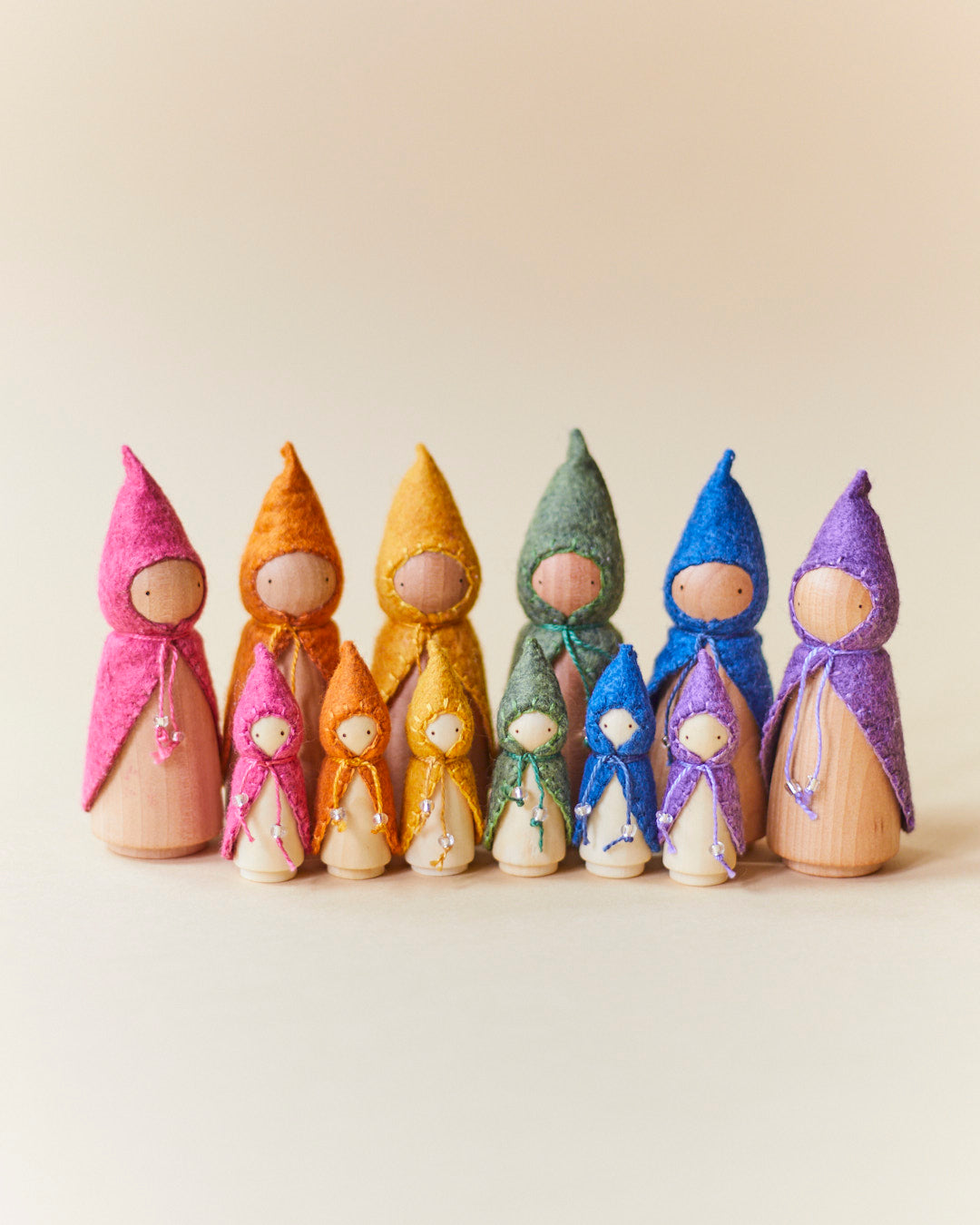 Mini Orange Wooden Gnome