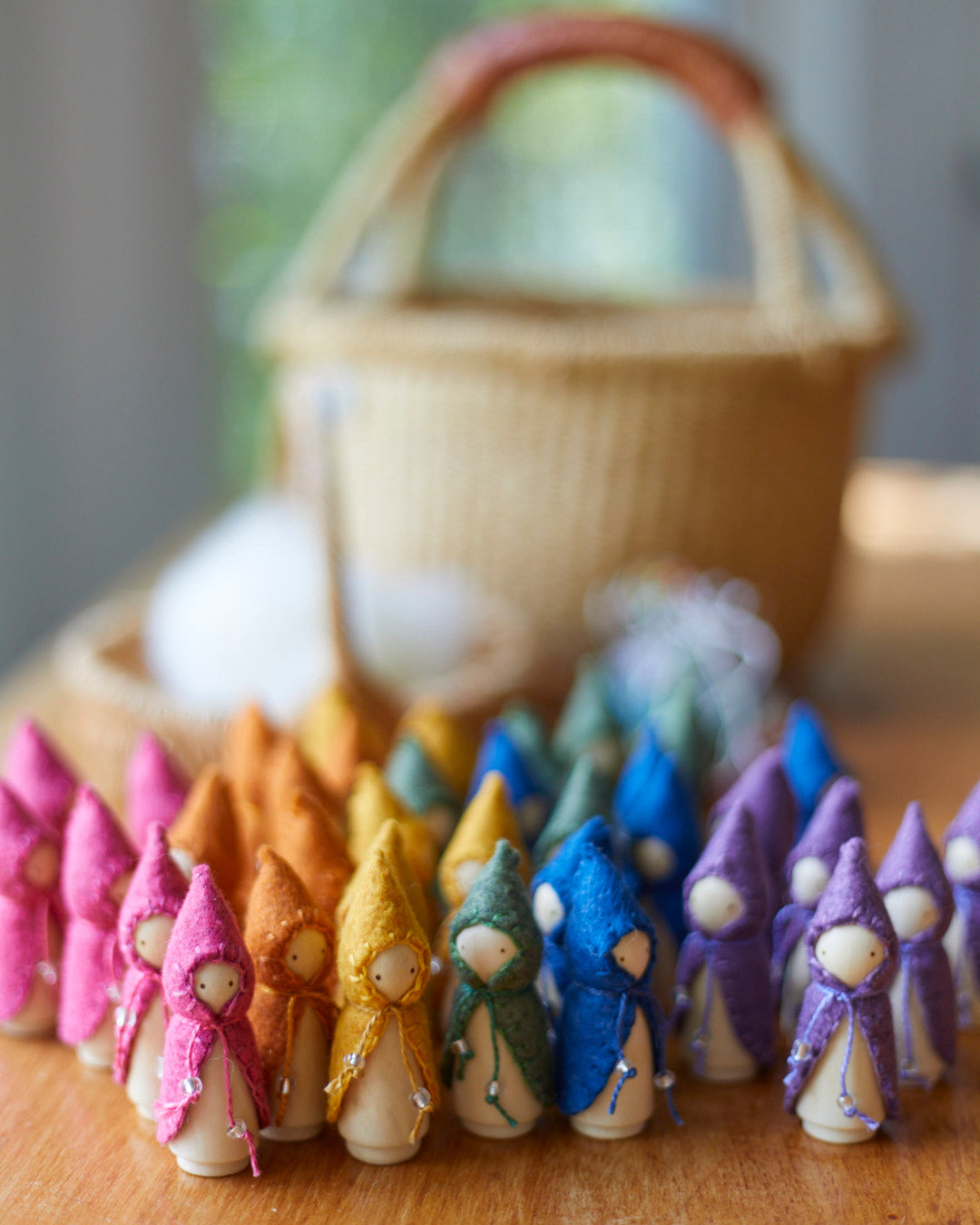 Mini Orange Wooden Gnome