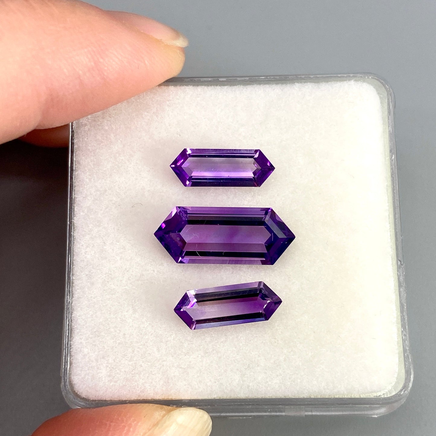Moroccan Amethyst Gemstone Set | 3 Pieces | 4.17 ctw Hexagons