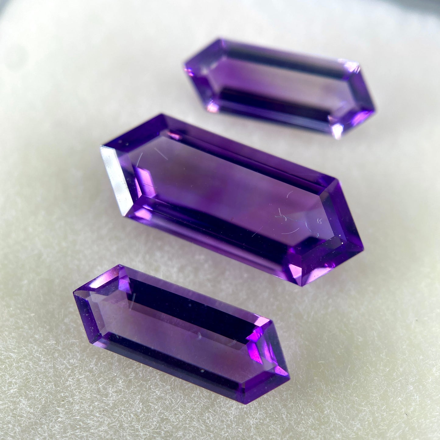 Moroccan Amethyst Gemstone Set | 3 Pieces | 4.17 ctw Hexagons