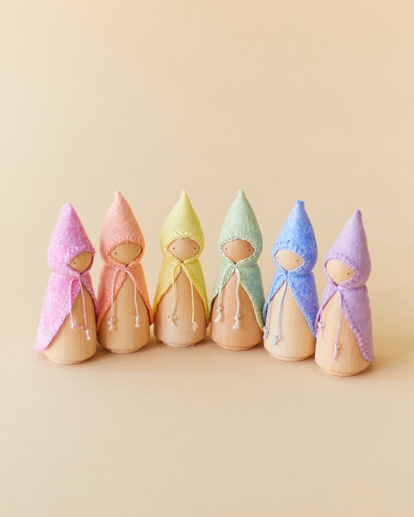 Pastel Pink Wooden Gnome