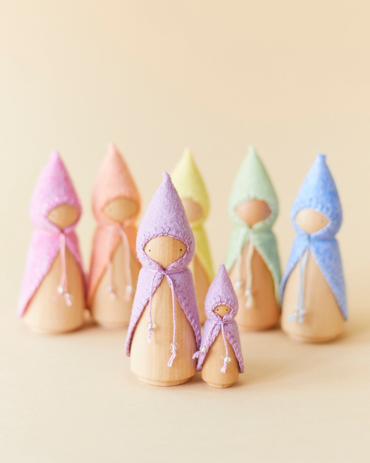 Pastel Purple Wooden Gnome