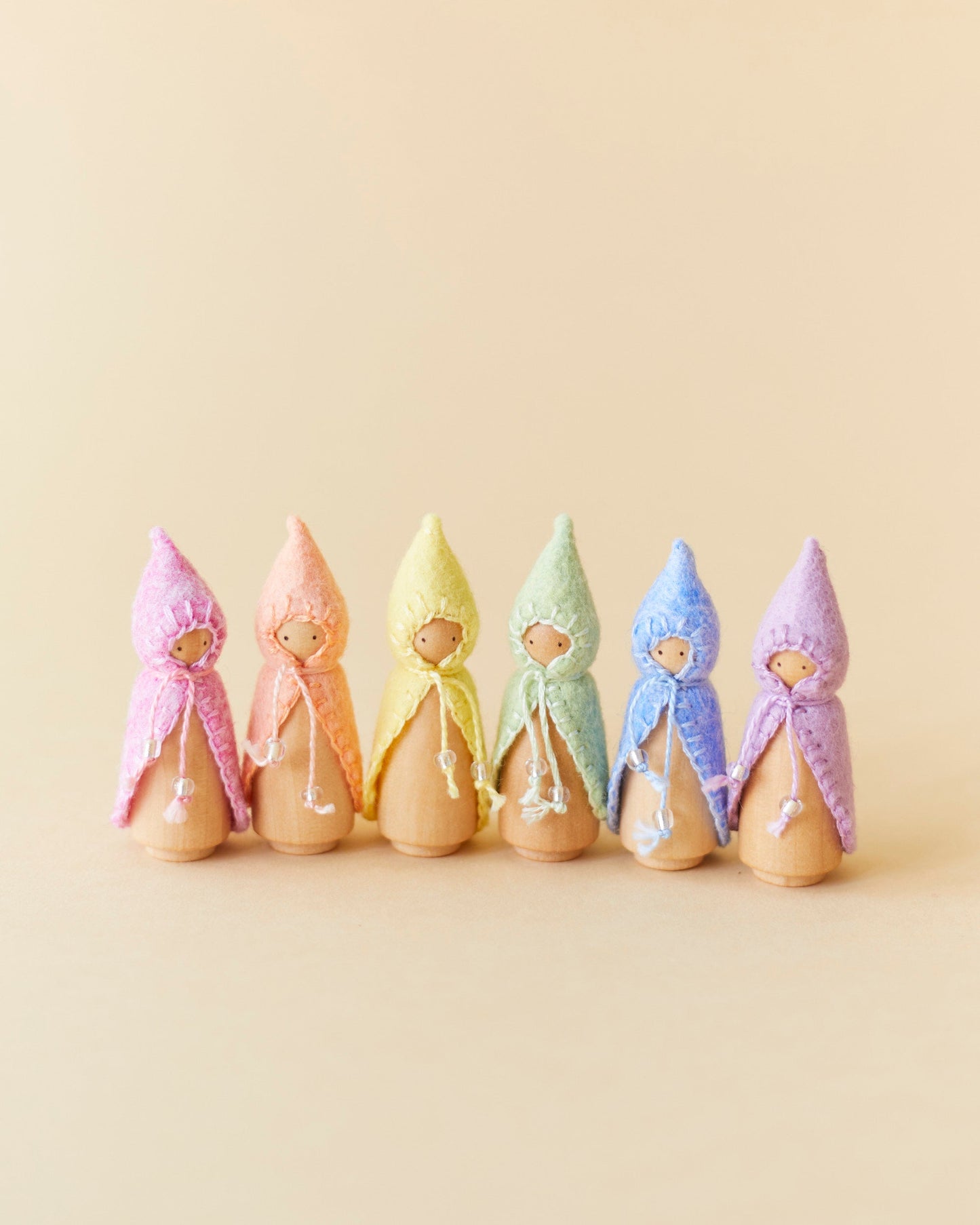 Mini Pastel Green Wooden Gnome