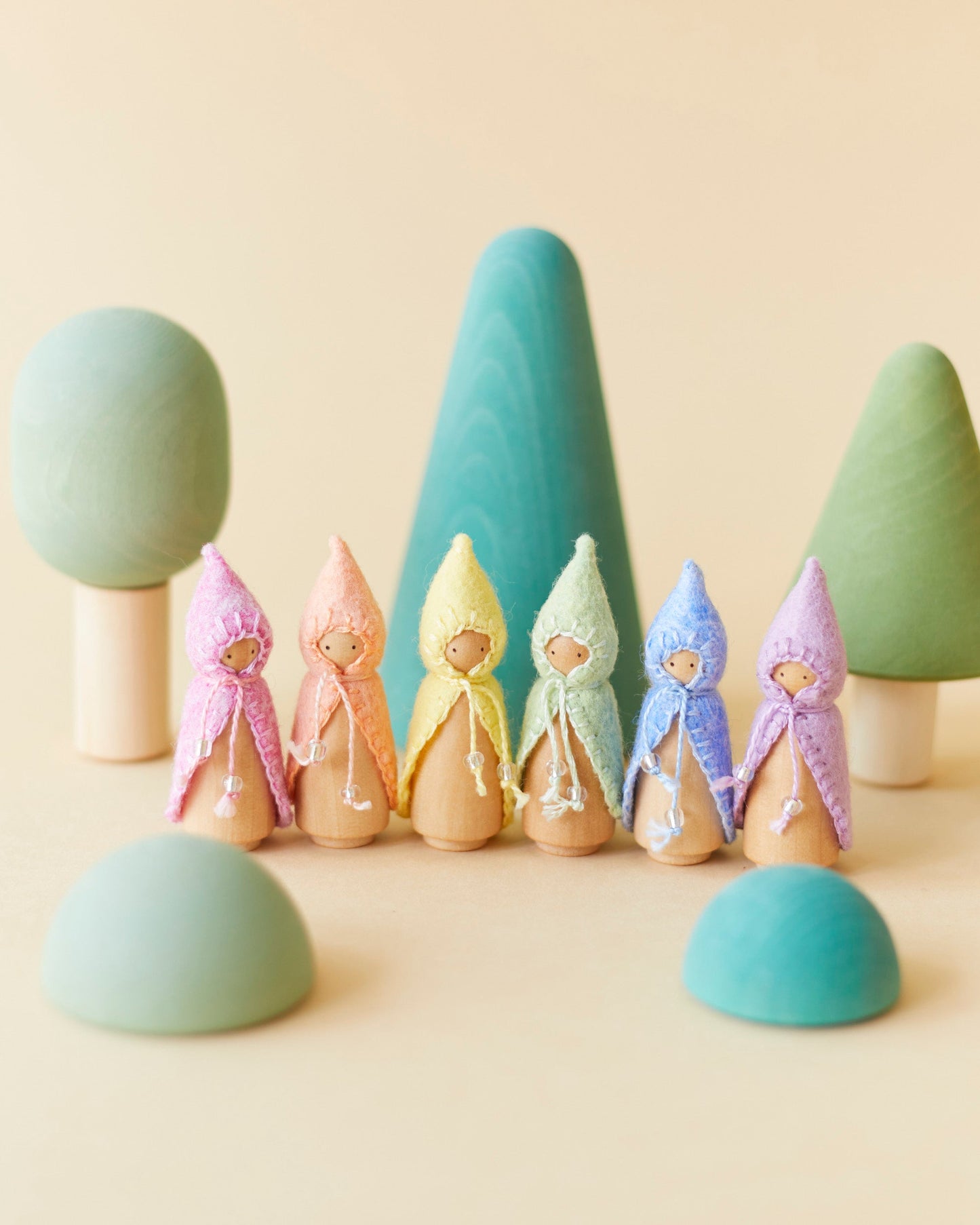 Mini Pastel Pink Wooden Gnome