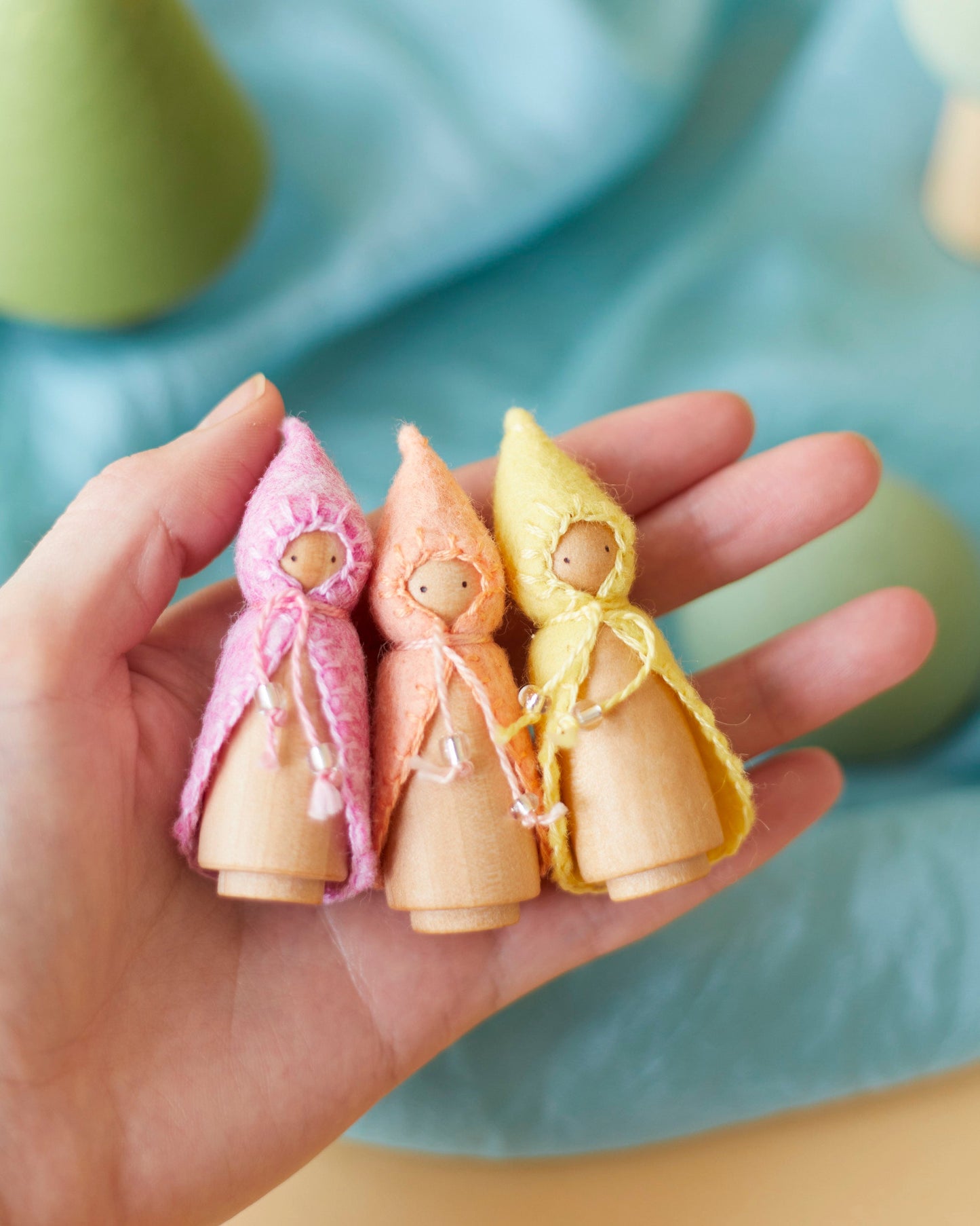 Mini Pastel Pink Wooden Gnome