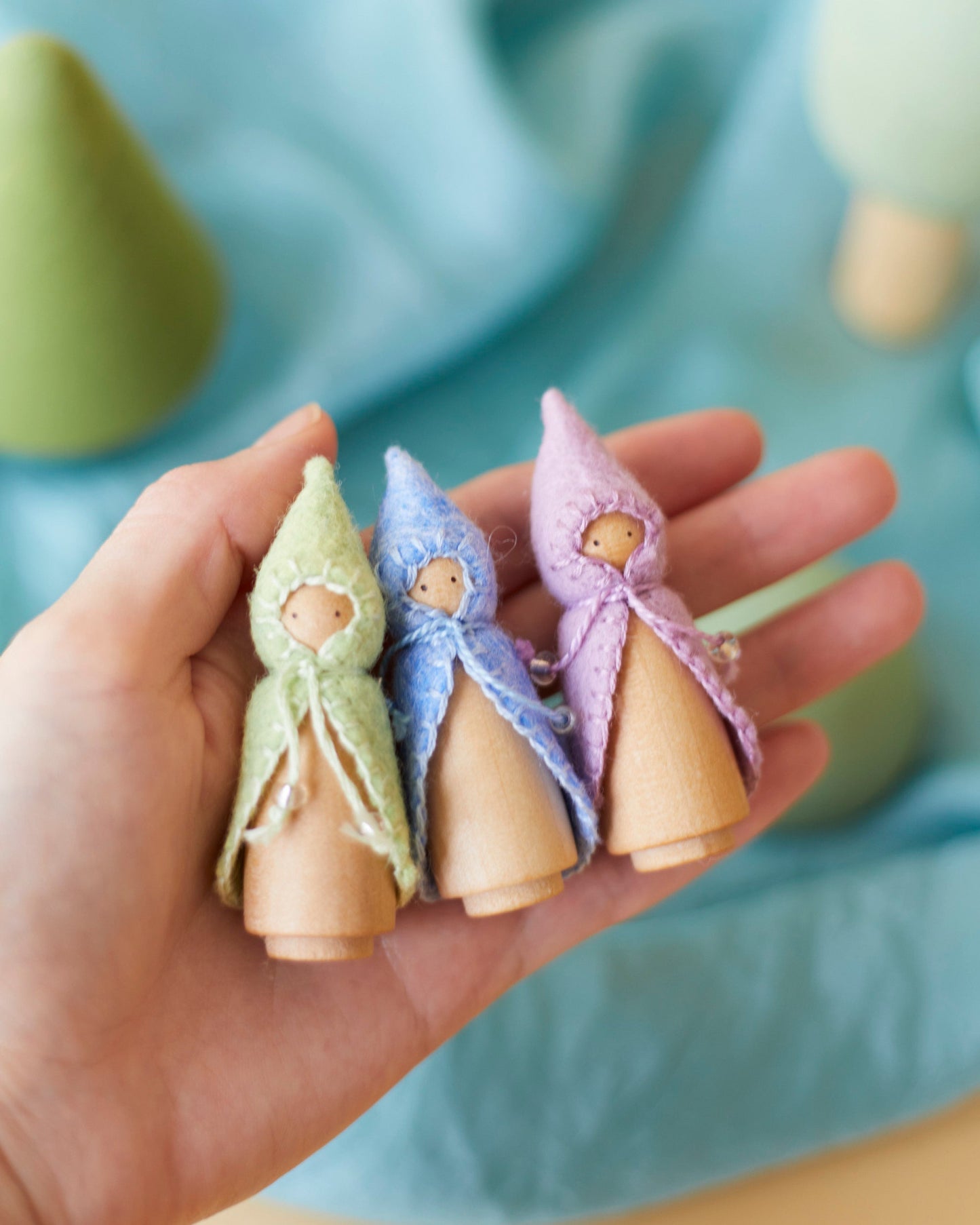 Mini Pastel Pink Wooden Gnome