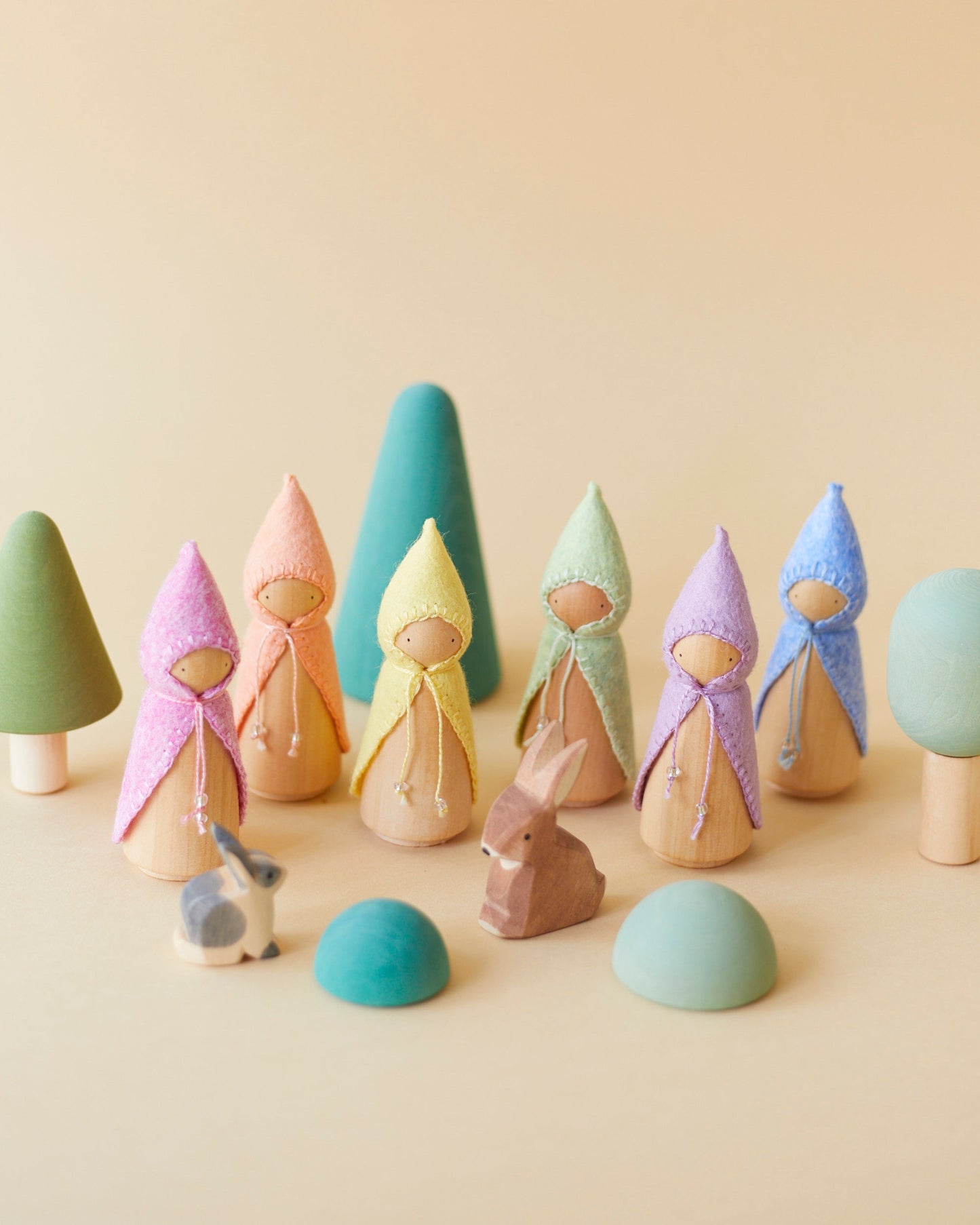 Pastel Green Wooden Gnome