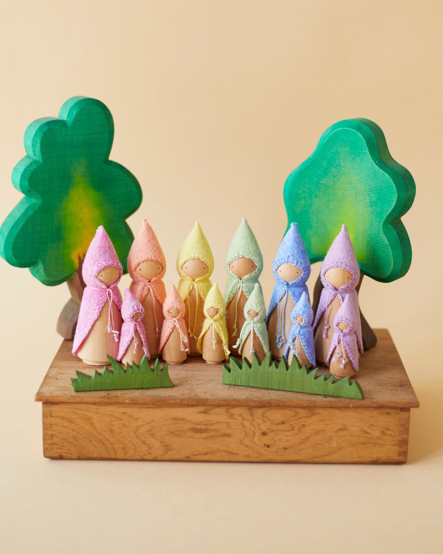 Mini Pastel Green Wooden Gnome