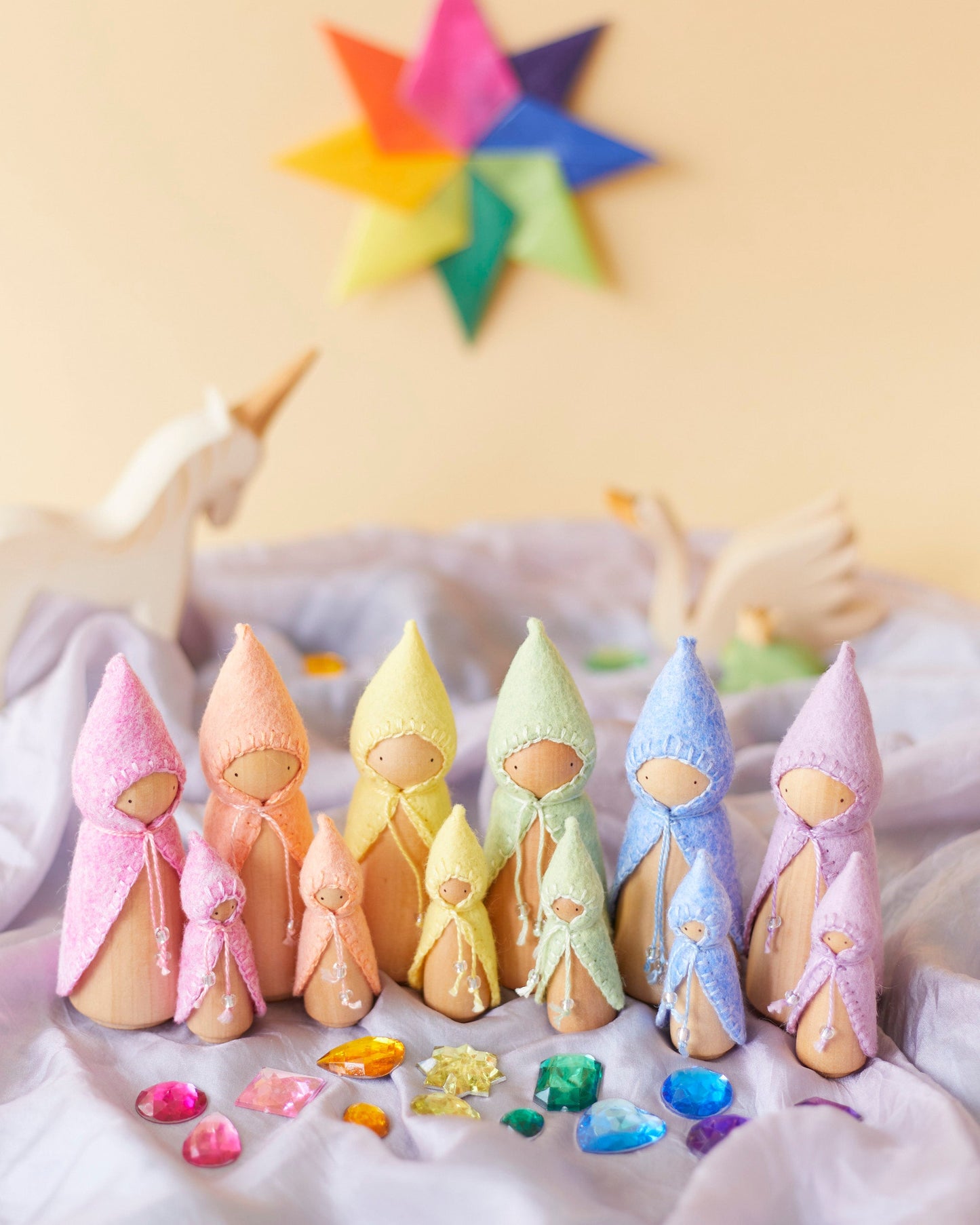 Mini Pastel Pink Wooden Gnome