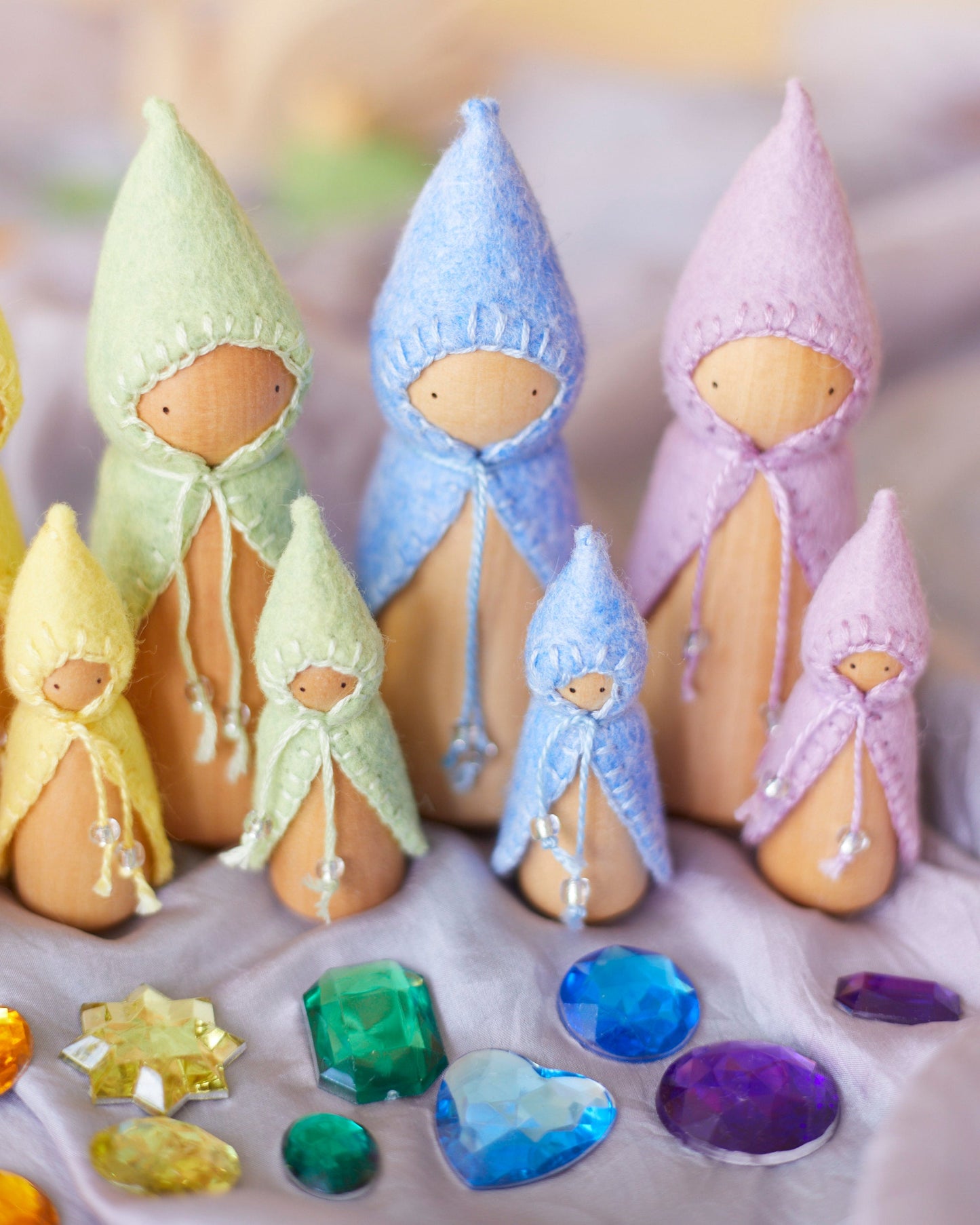 Mini Pastel Purple Wooden Gnome