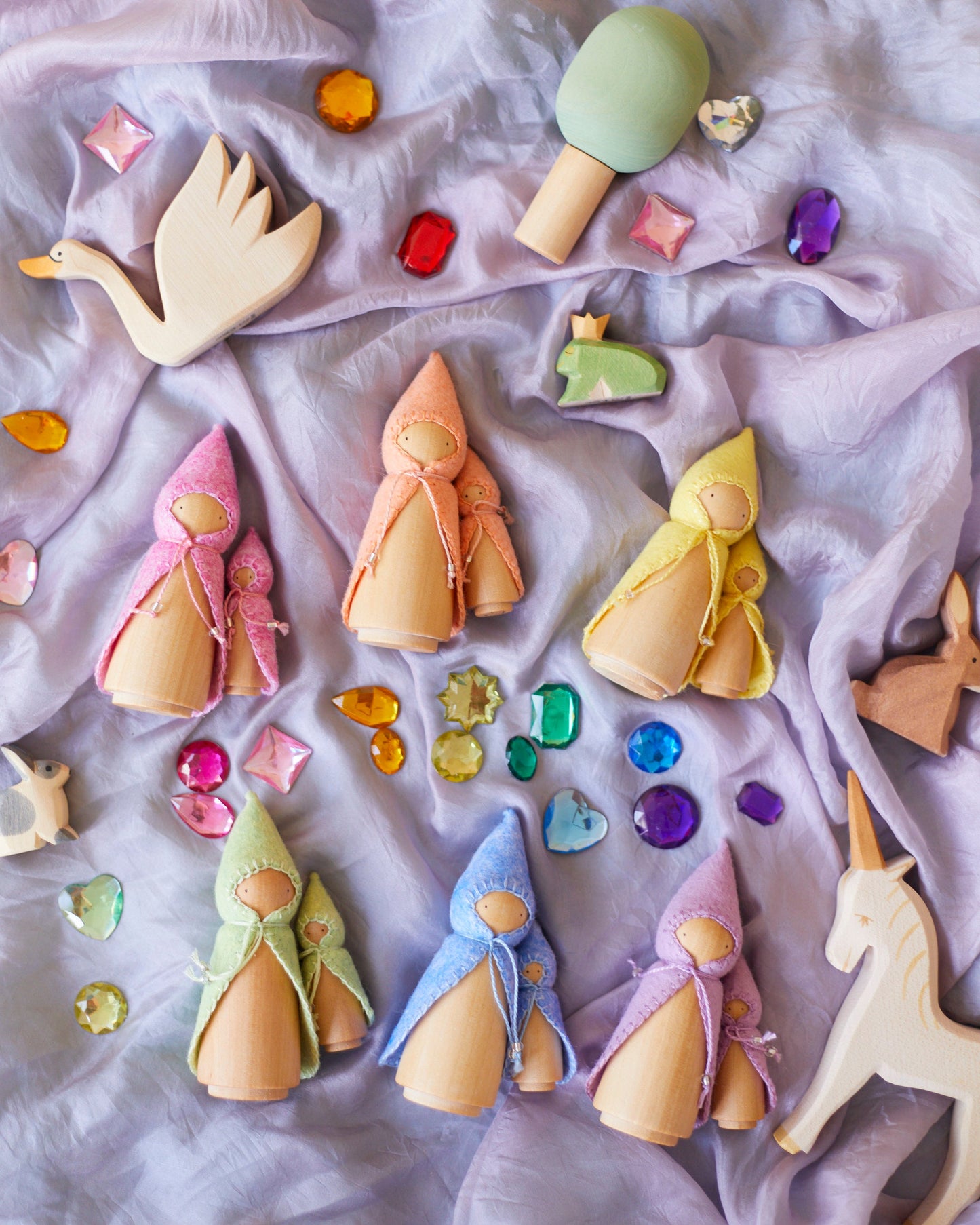 Mini Pastel Pink Wooden Gnome