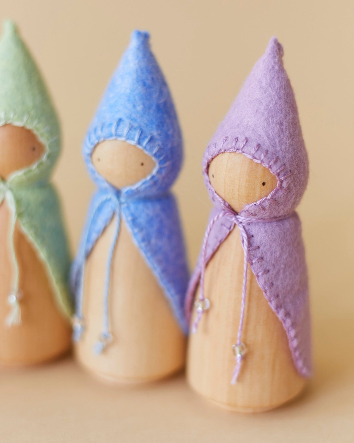 Pastel Purple Wooden Gnome
