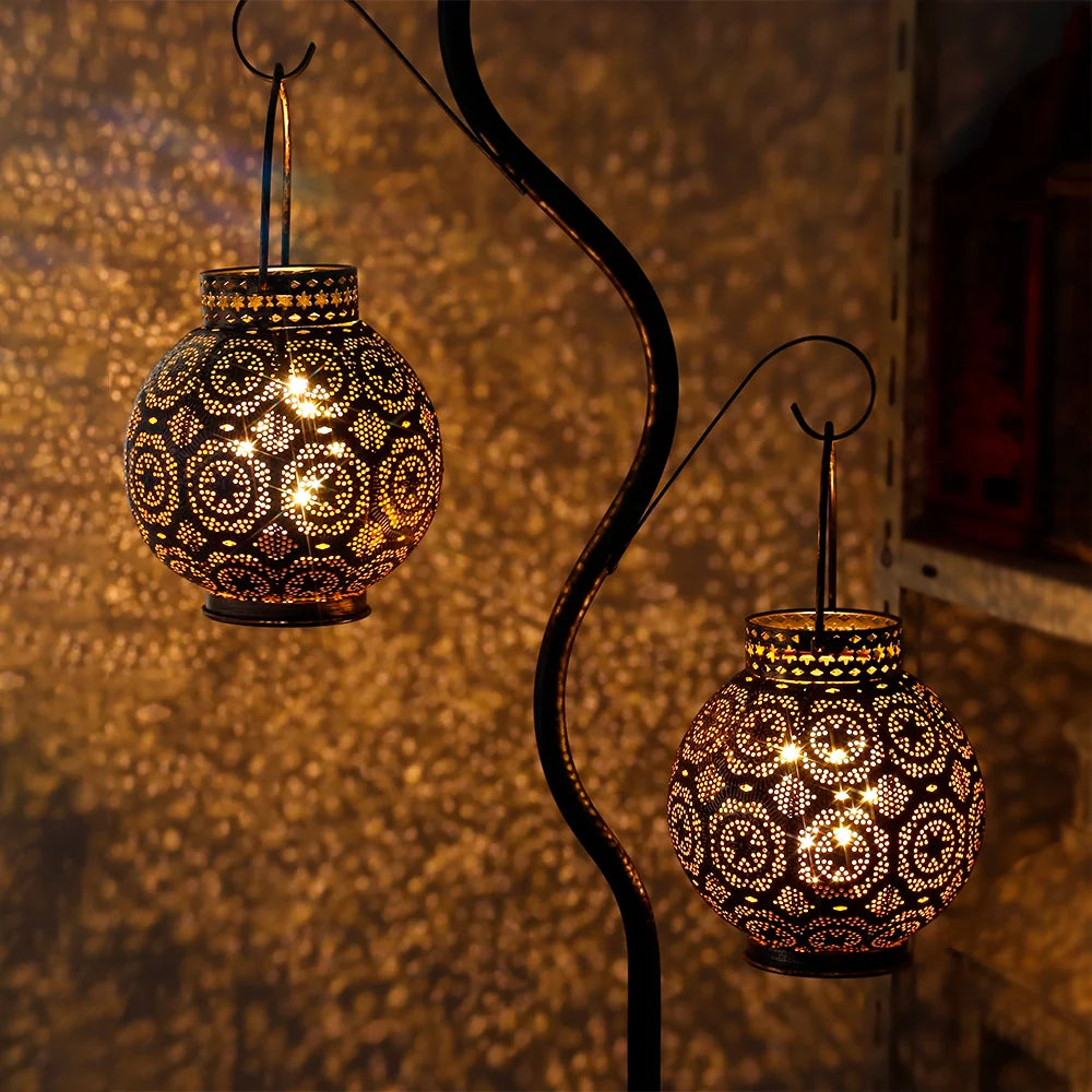 Set of 2 Moroccan Style Metal Table Lamp