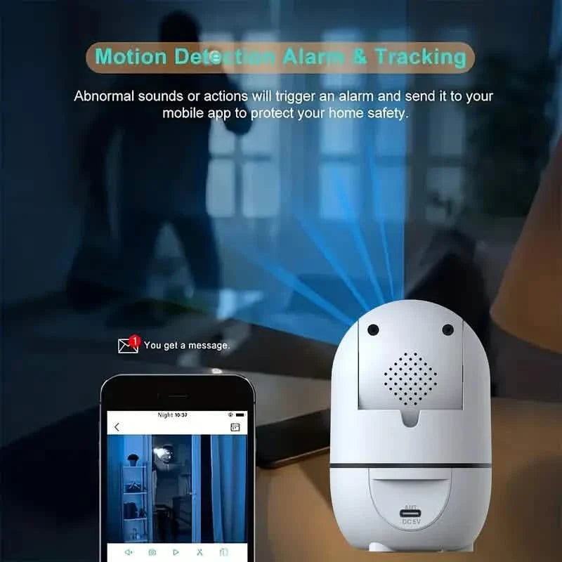 2-Pack: Wireless Security Cameras – 355° Rotation, Night Vision, Motion Detection, Two-Way Audio