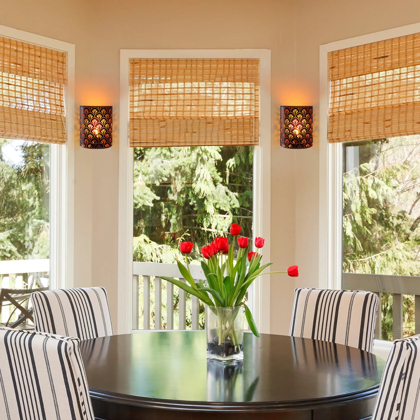 Set of 2-8''H Wall Sconce Lighting Lamps(Flabellum)