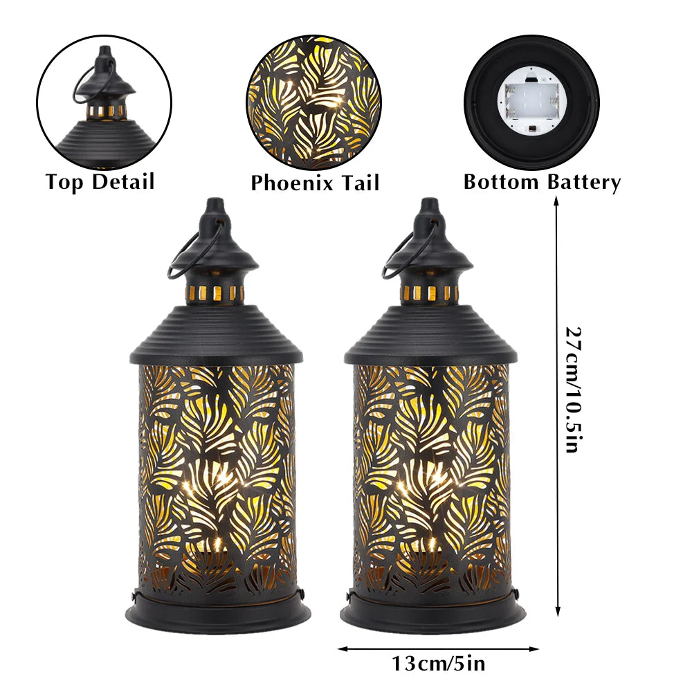  Set of 2-10.5" H Metal Table Lamps(Phoenix Tail)